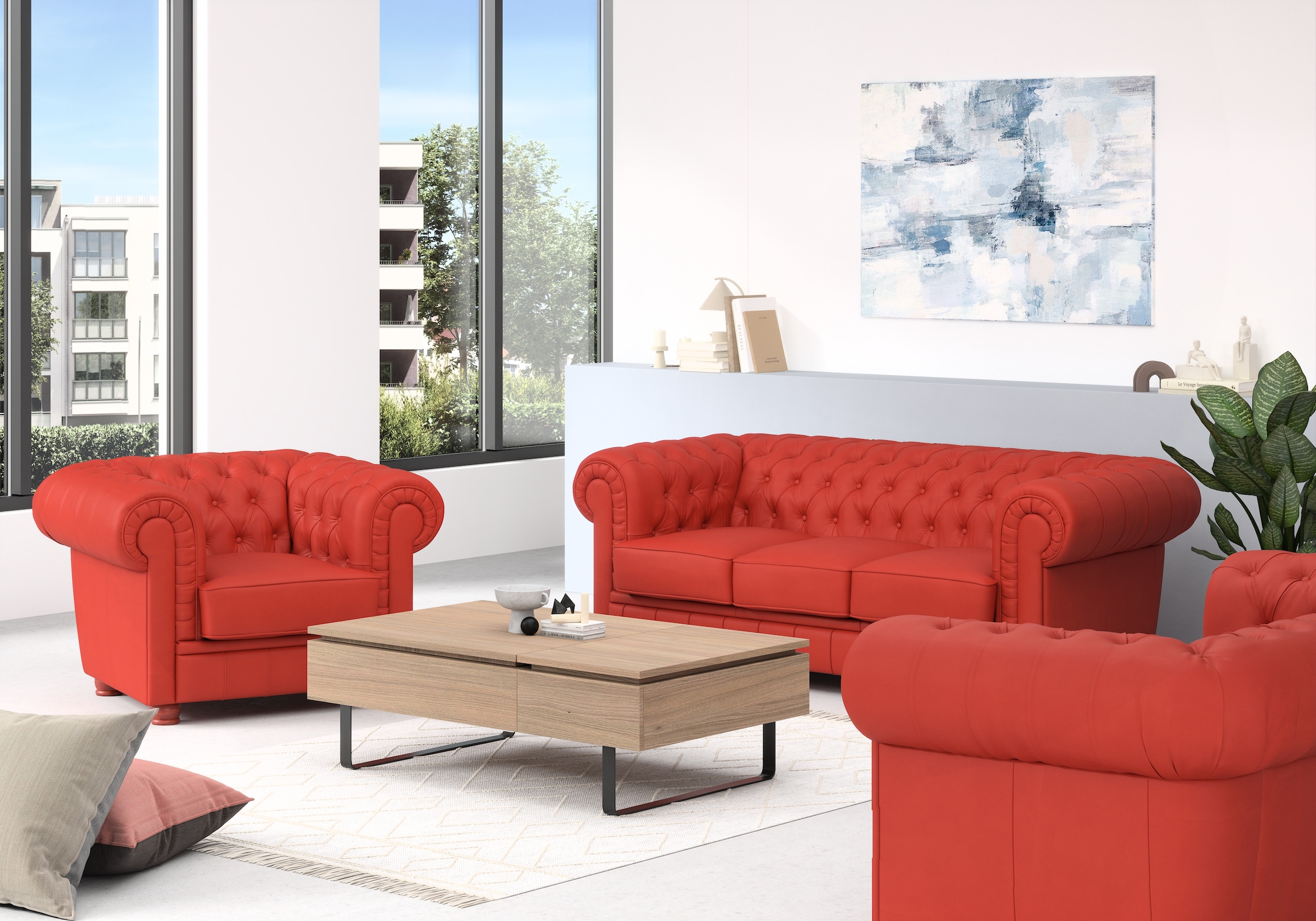Max Winzer® Chesterfield-Sessel »Kent, Loungesessel, edel und bequem, tolle Detailverarbeitung«, Sessel mit edler Knopfheftung, komfortable Armlehnen, Breite 110 cm