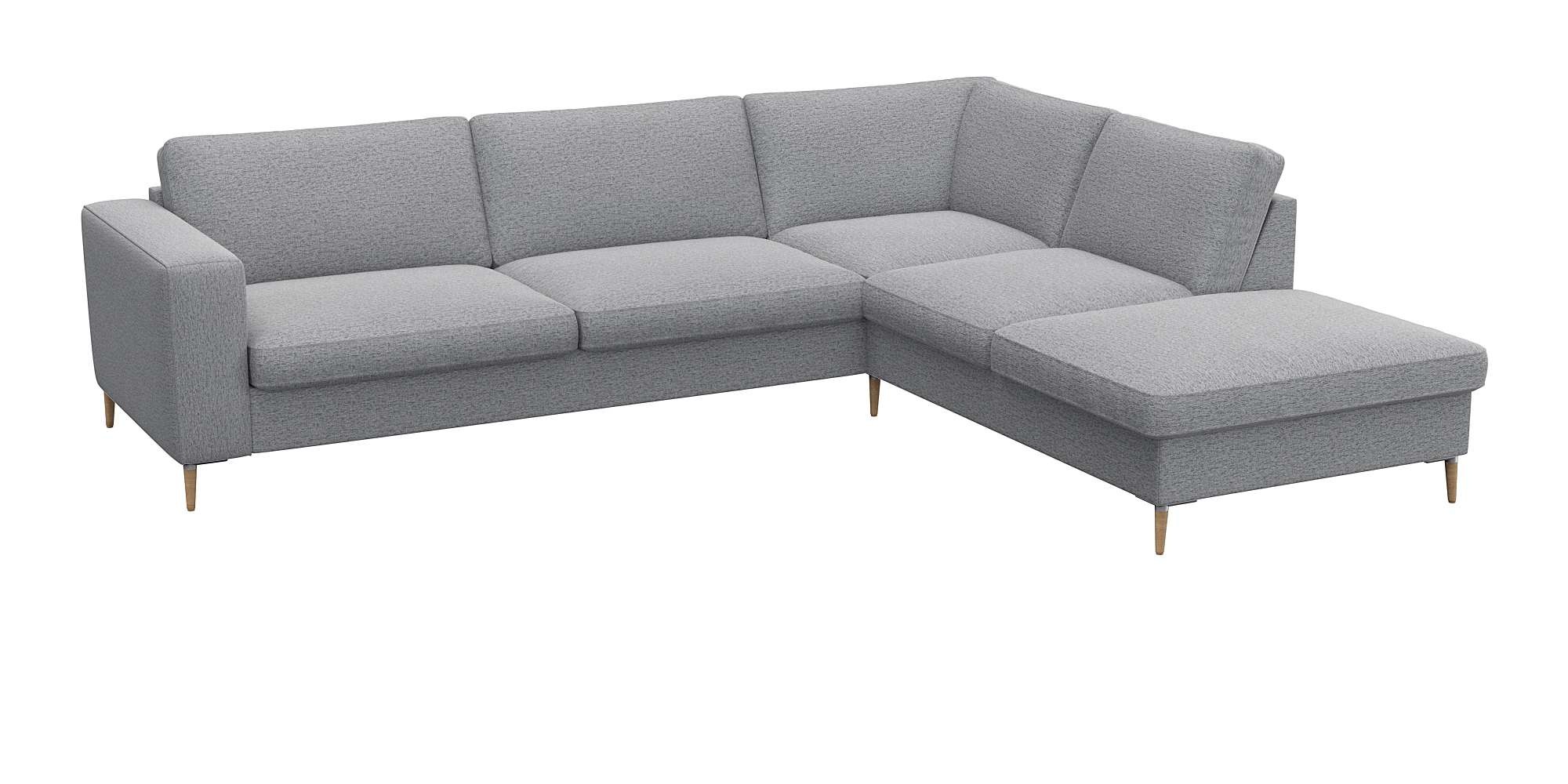 FLEXLUX Ecksofa »Fiore, Sitzaufbau mit hochwertigem Kaltschaum für mehr Sitzkomfort«, breite Armlehnen, L-Form, Füße Alu/Eiche