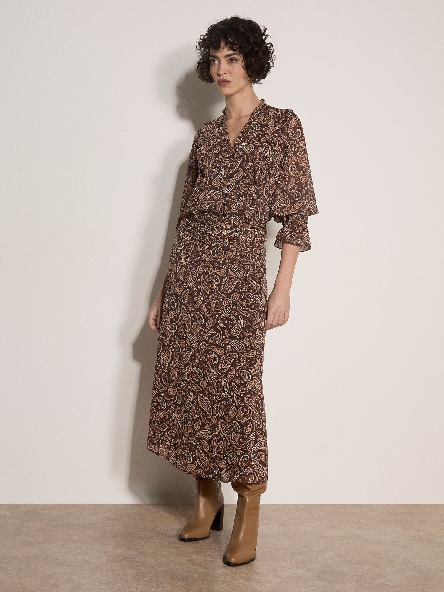 Apricot Rüschenbluse »Chiffonbluse« mit Paisleydruck