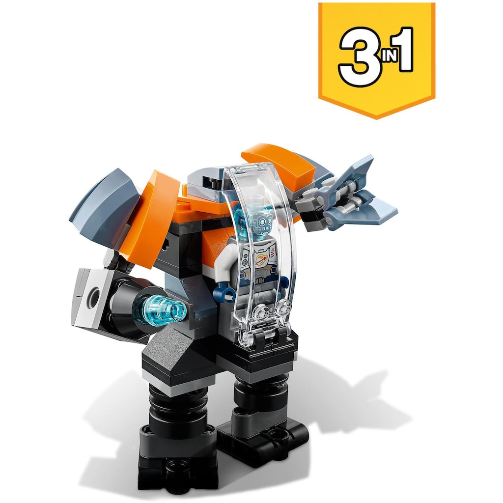 LEGO® Konstruktionsspielsteine »Cyber-Drohne (31111), LEGO® Creator 3in1«, (113 St.), Made in Europe