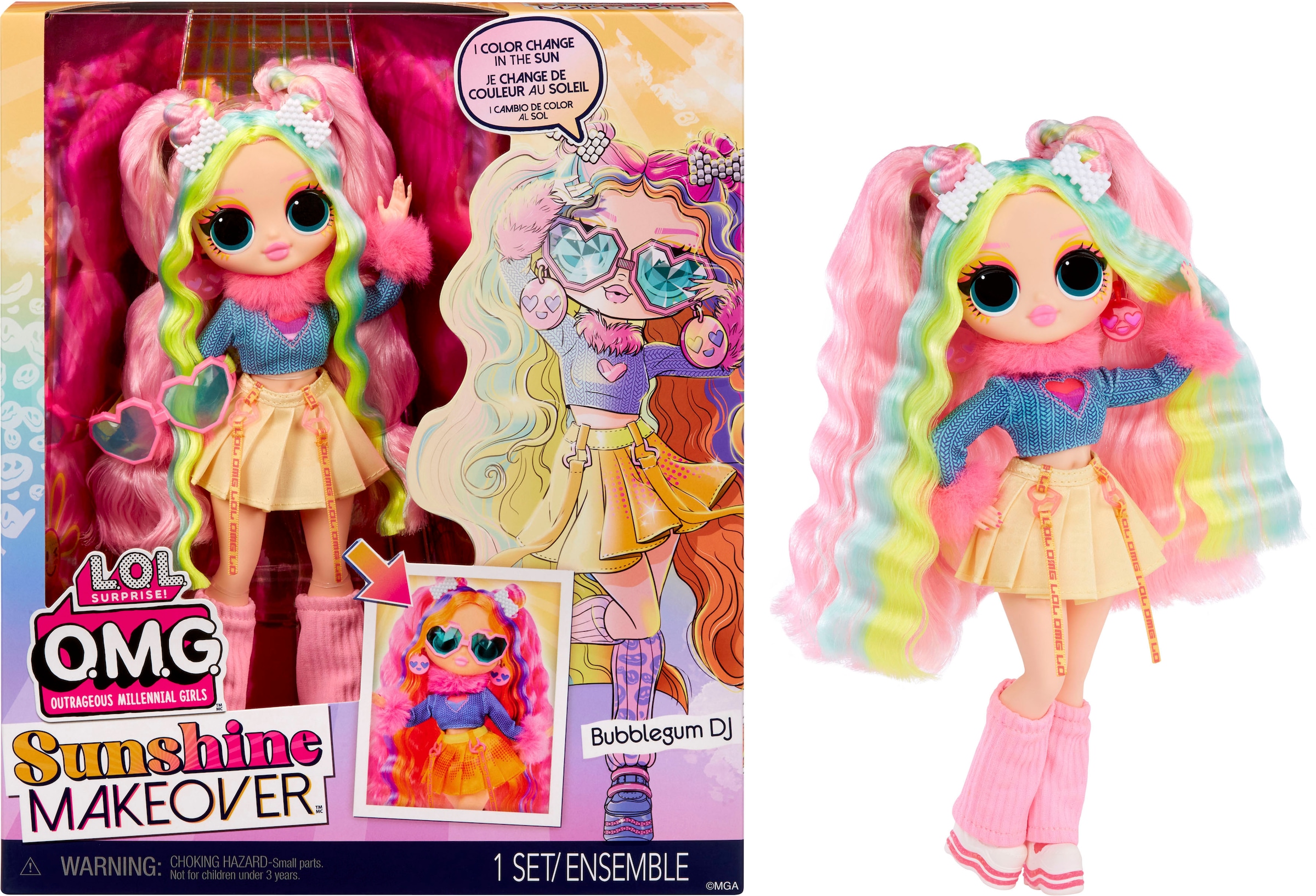 L.O.L. SURPRISE! Anziehpuppe »OMG Sunshine Color Change - Bubblegum DJ«