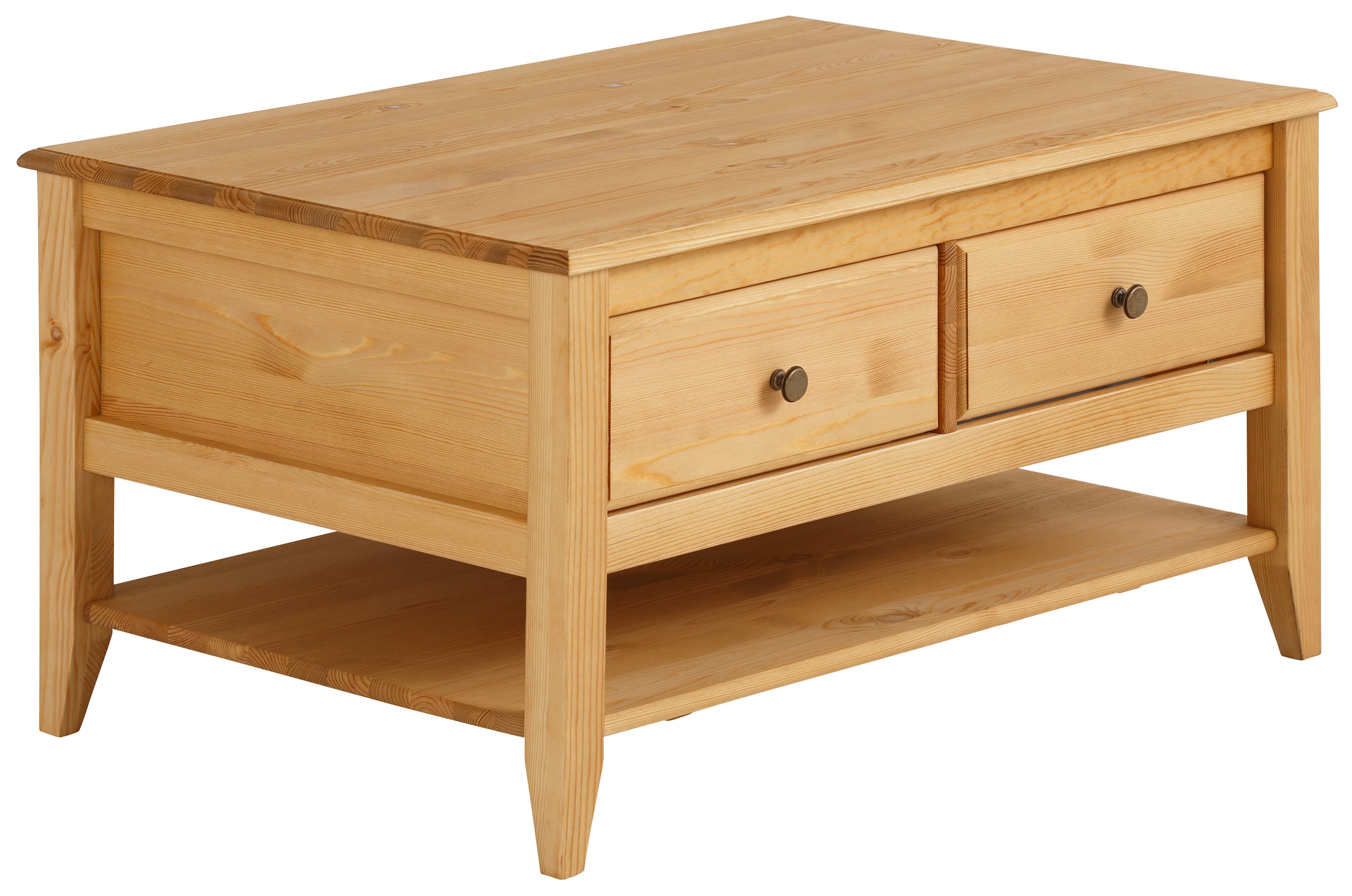 OTTO home Couchtisch »Leonis« Breite 89 cm, mit Schubladen und Ablageboden, massiver Kiefer,  FSC®