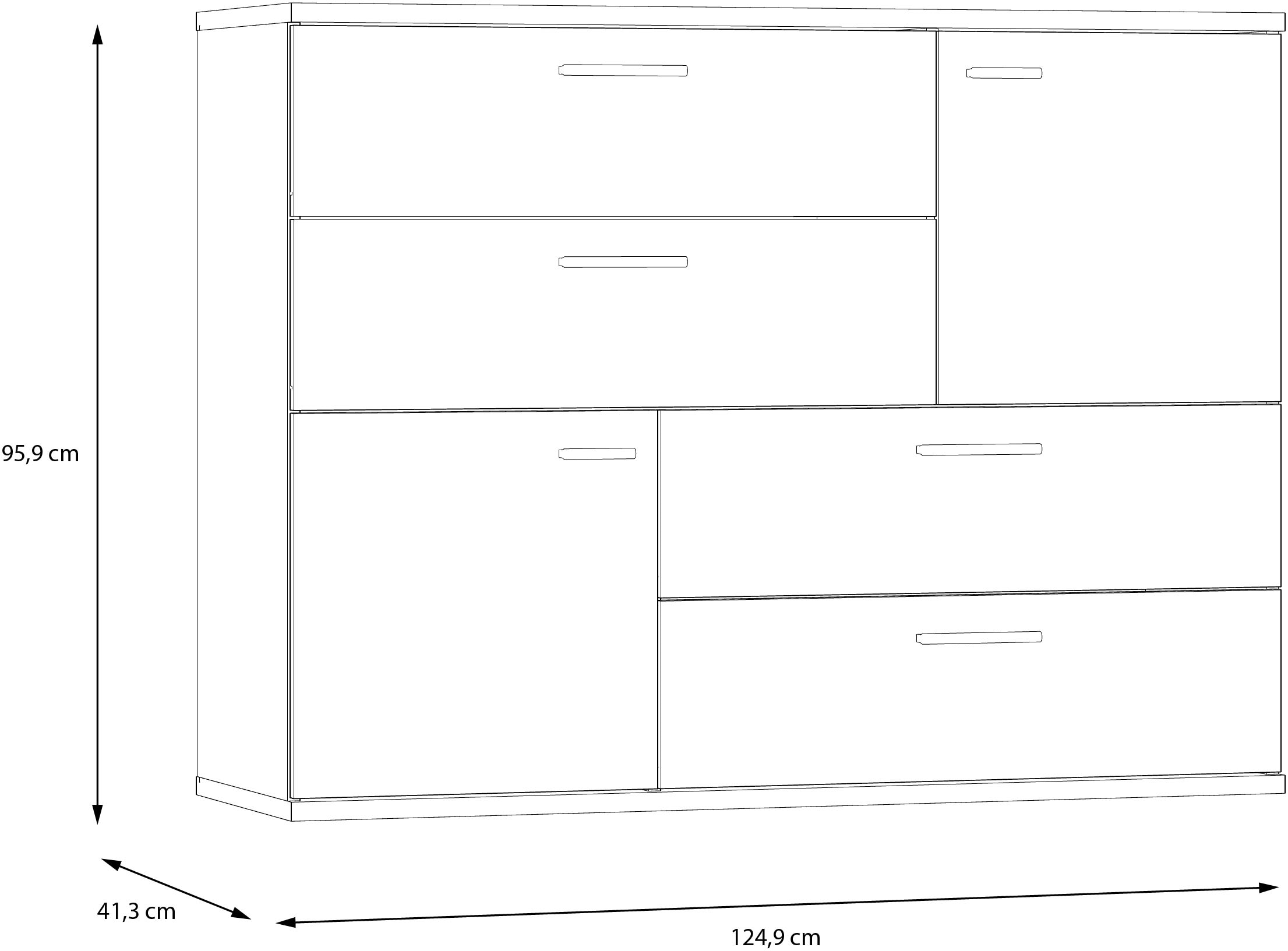 FORTE Kommode »Skive«, Breite ca. 125 cm