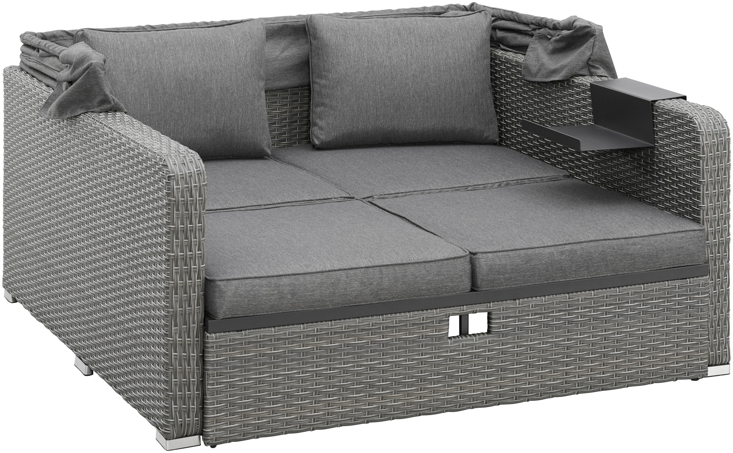 KONIFERA Loungebett »Sylt«, (8 St.), Sofa, Zierkissen, Hängetisch mit klappbarem Dach