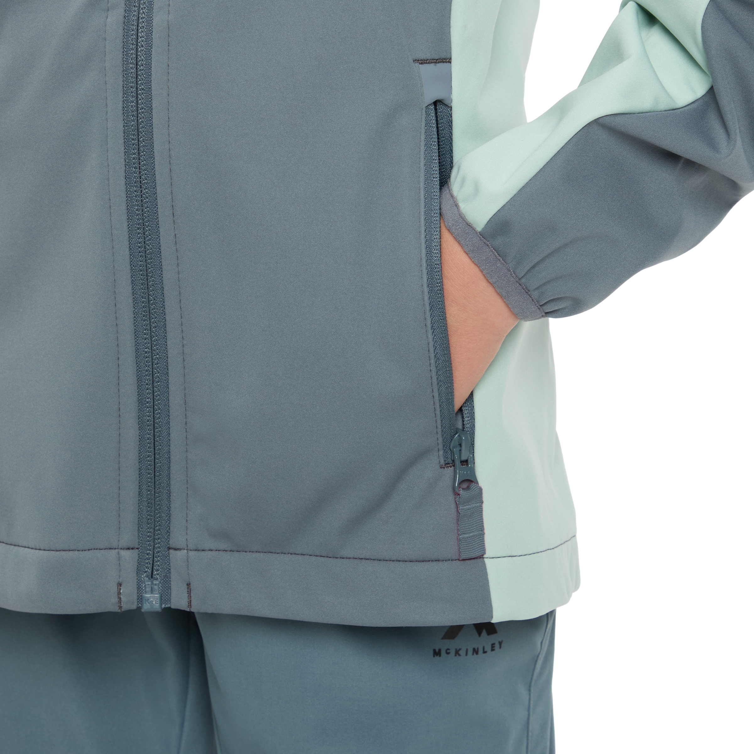 McKINLEY Outdoorjacke »DA.-UNTERJACKE ABE LT G« mit Kapuze mit kontrastfarbigen Einsätzen und Reißverschlüssen