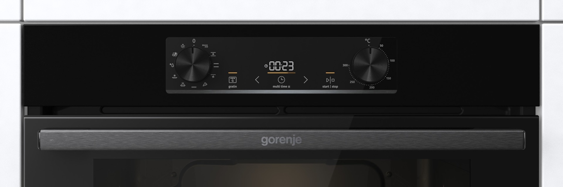 GORENJE Einbaubackofen »BO 6735 E02BKOT«, BO 6735 E02BKOT, mit Teleskopauszug nachrüstbar, ecoClean, 300°C max. Temperatur