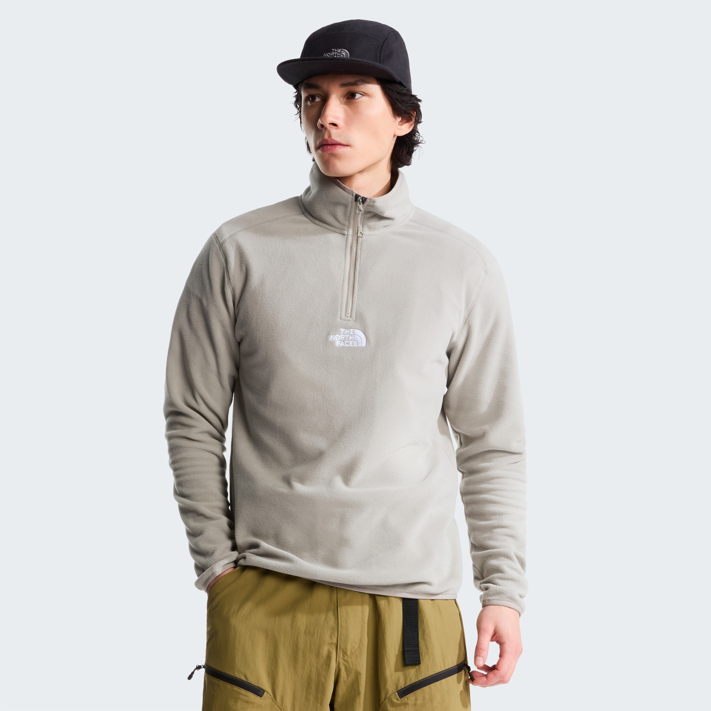 The North Face Fleecepullover »M GLACIER 1/4 ZIP - EMBROIDERED LOGO«, mit 1/4-Zip-Design, atmungsaktiv, schnell trocknend, wasserabweisend

