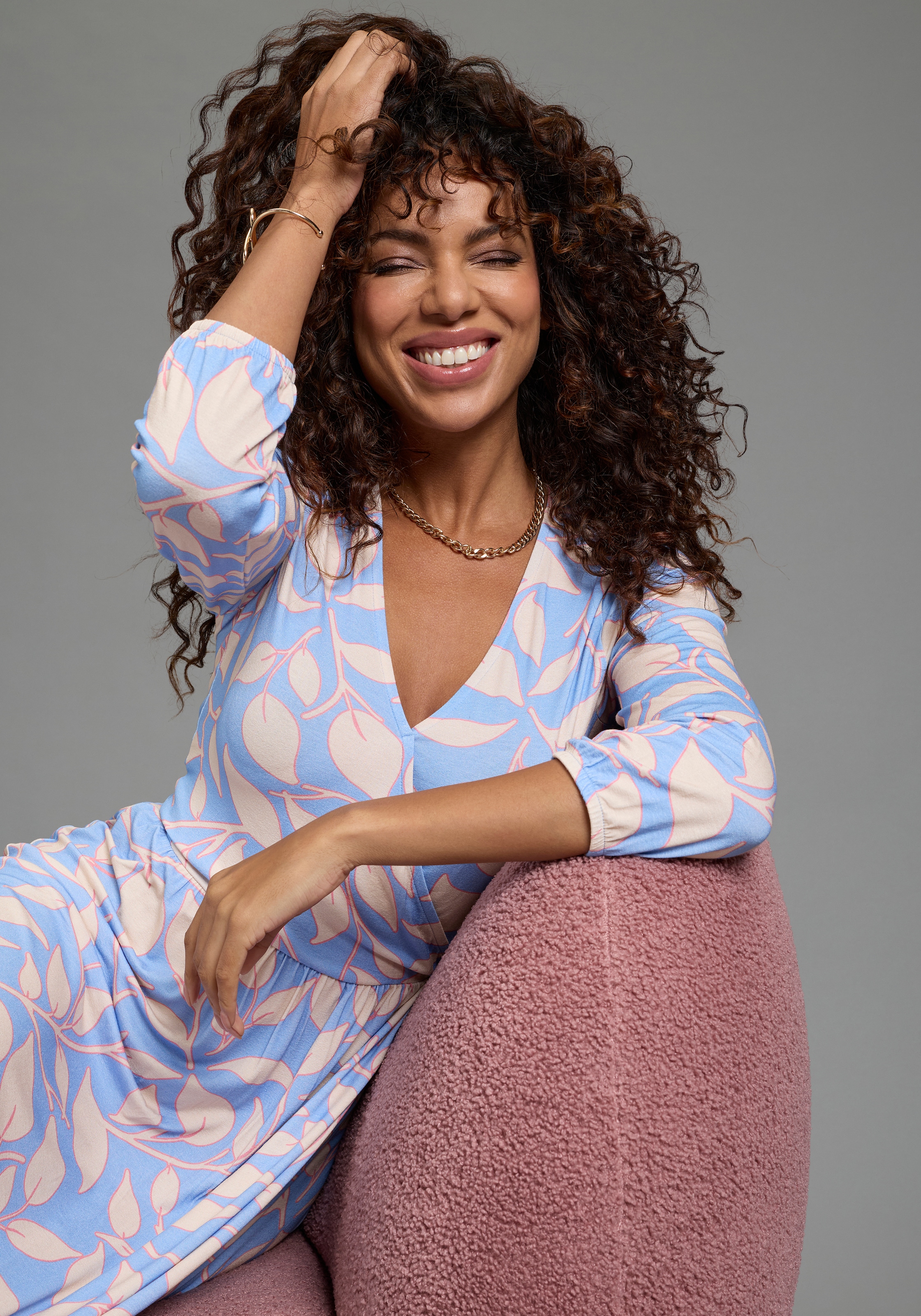 Laura Scott Midikleid wadenlanger Schnitt, aus Jersey, elastische Viskosemischung