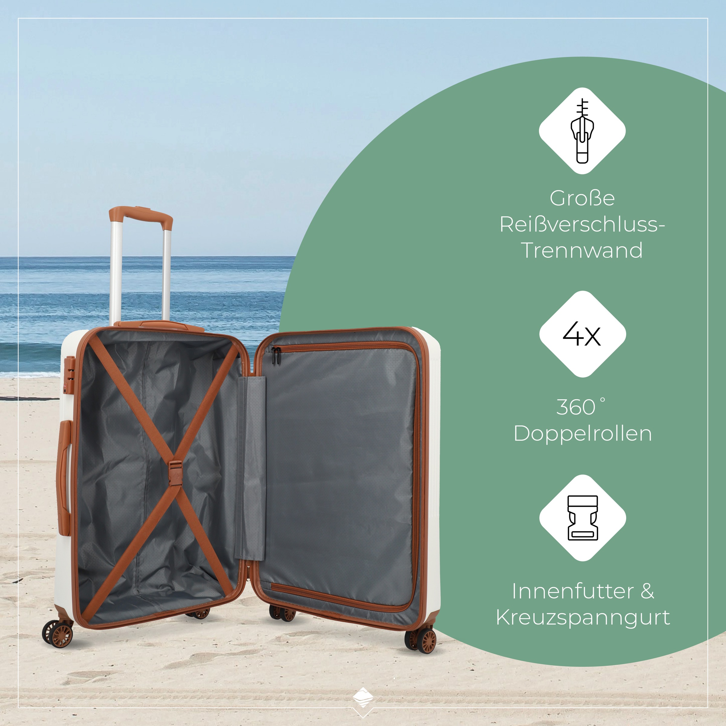 travelite Hartschalen-Trolley »BALI Reisekoffer Hartschale« 65 l 4 Rollen TSA-Schloss – robustes Reisegepäck