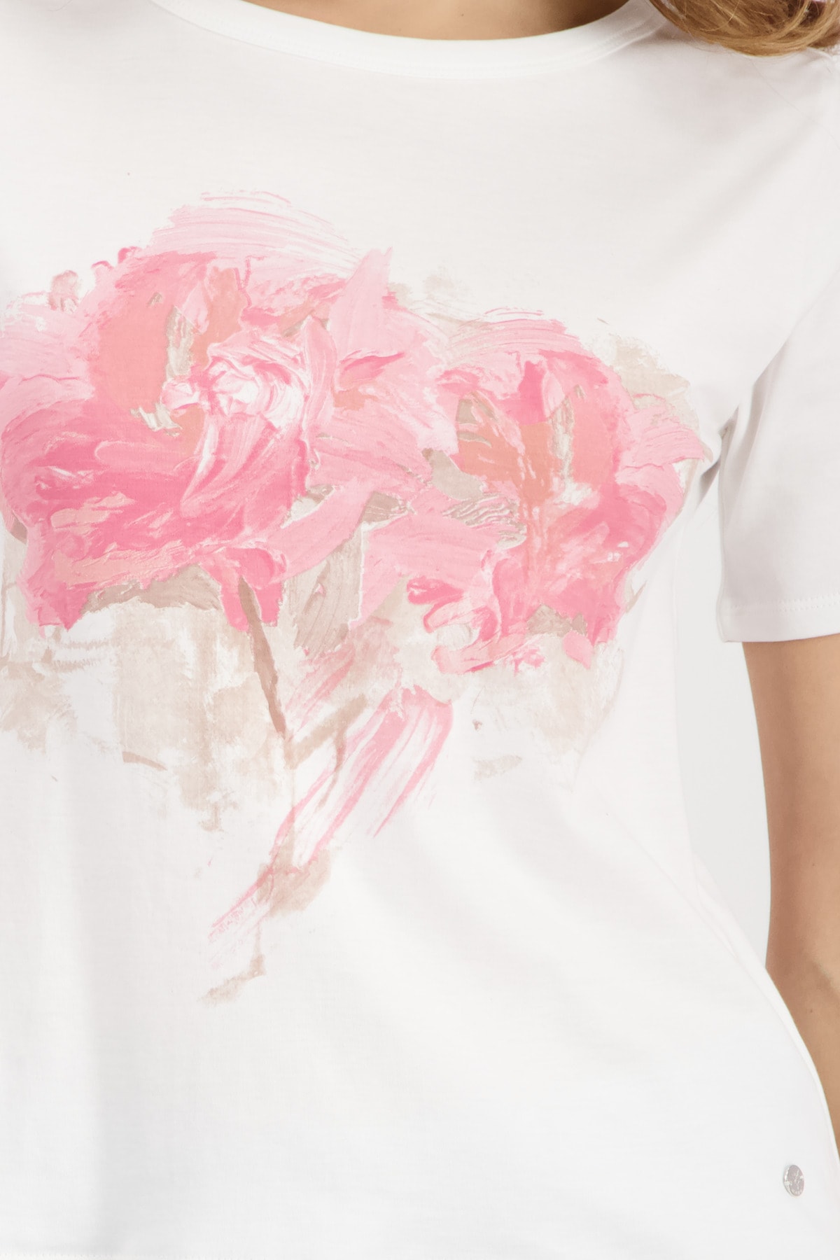 Monari T-Shirt »Shirt verwischte Blume« Regular fit mit Blumenprint