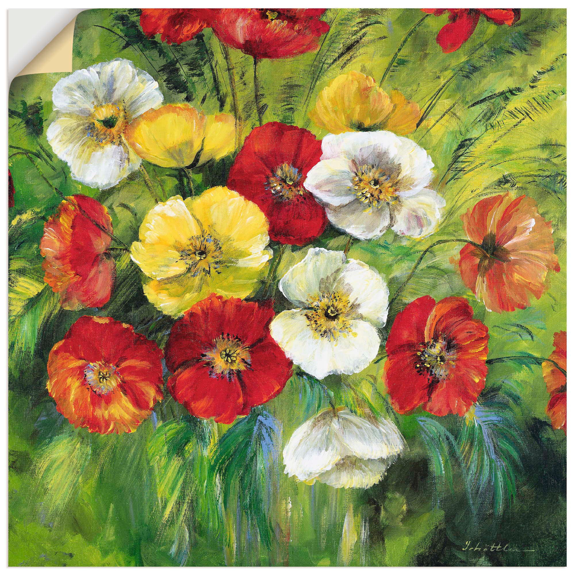 Artland Wandbild »Bunter Blumenstrauß«, Blumen, (1 St.), in vielen Größen & Produktarten -Leinwandbild, Poster, Wandaufkleber / Wandtattoo auch für Badezimmer geeignet