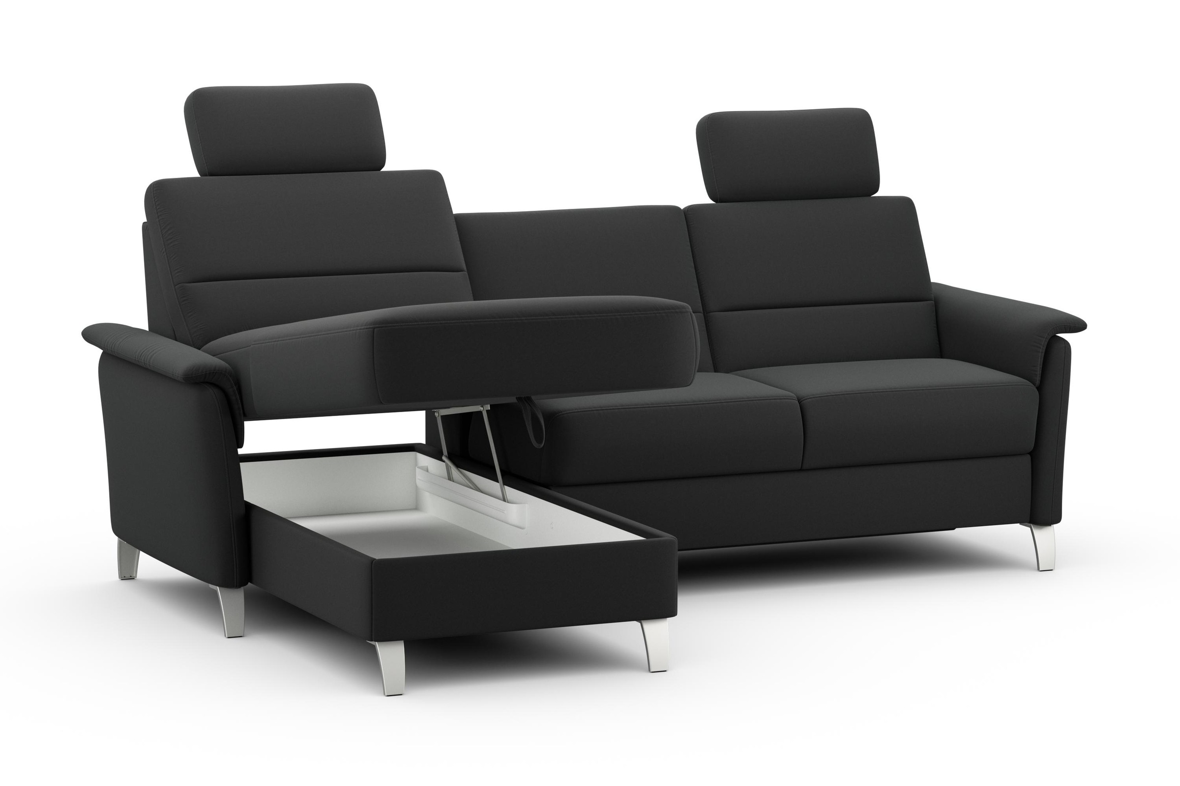 sit&more Ecksofa »Palmera L-Form«, Federkern, wahlweise mit Bettfunktion und mit/ohne Stauraum