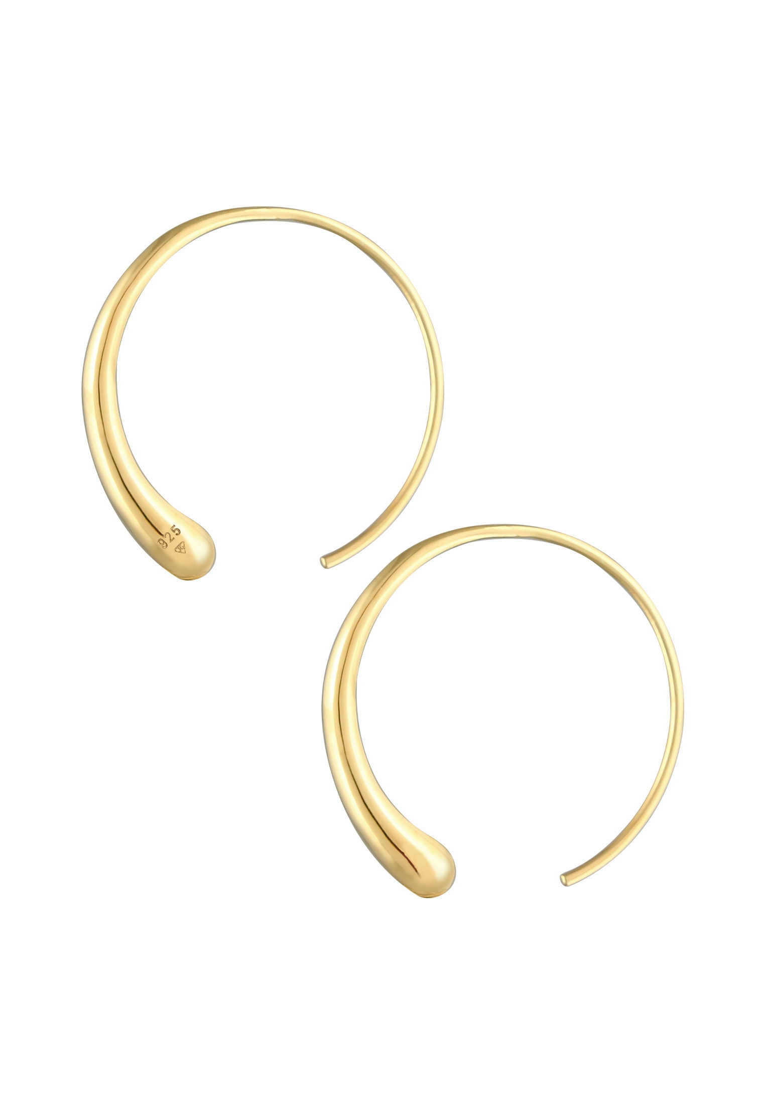 Elli Paar Creolen »Ohrringe Creole Tropfen Oval Offen Basic 925 Silber«