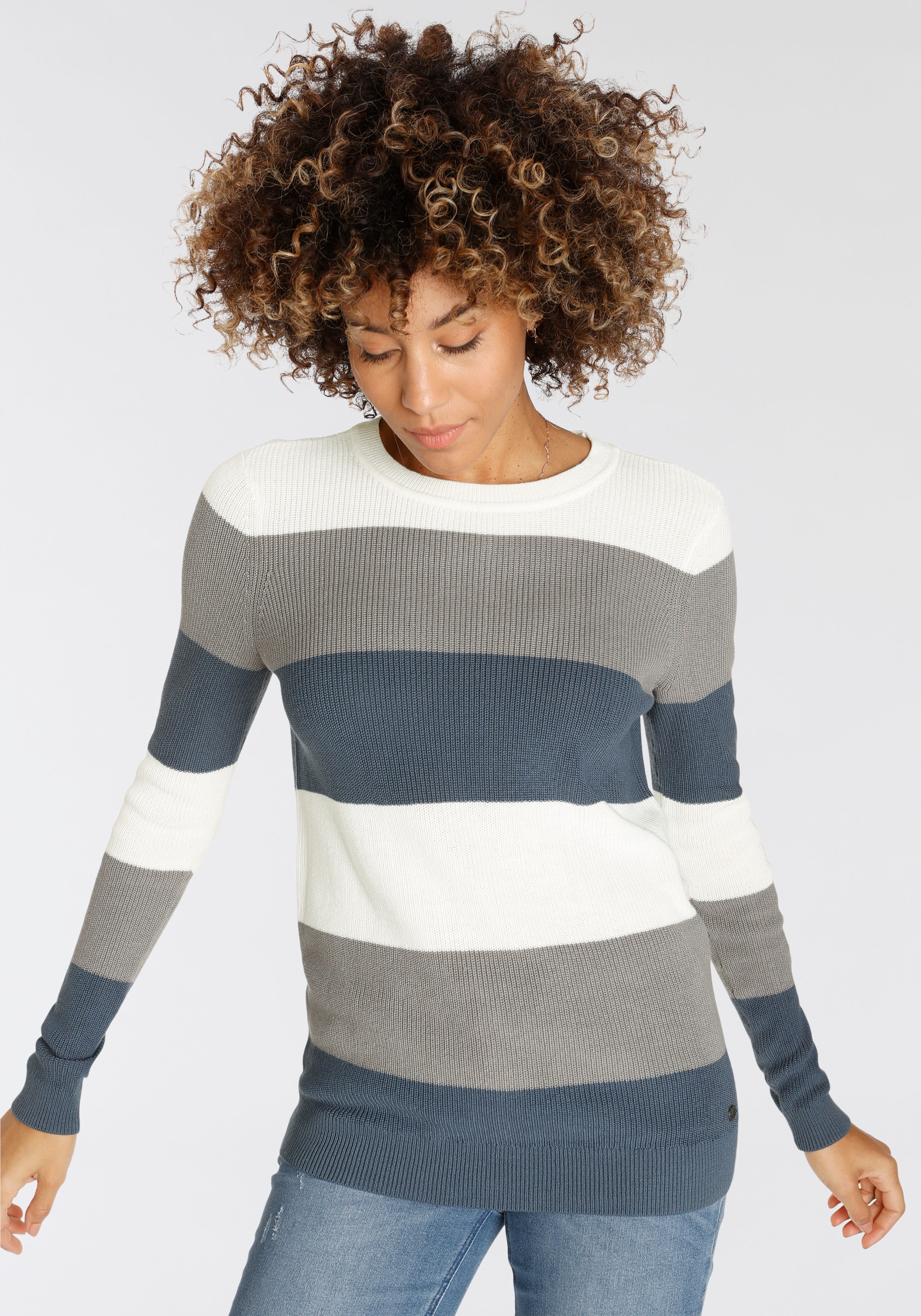 H.I.S Strickpullover, in modischem Streifenmuster