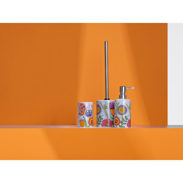 WENKO WC-Garnitur »Rollin\'Art Full Bloom«, aus Keramik, freistehend, inkl.  WC-Bürste bei OTTO