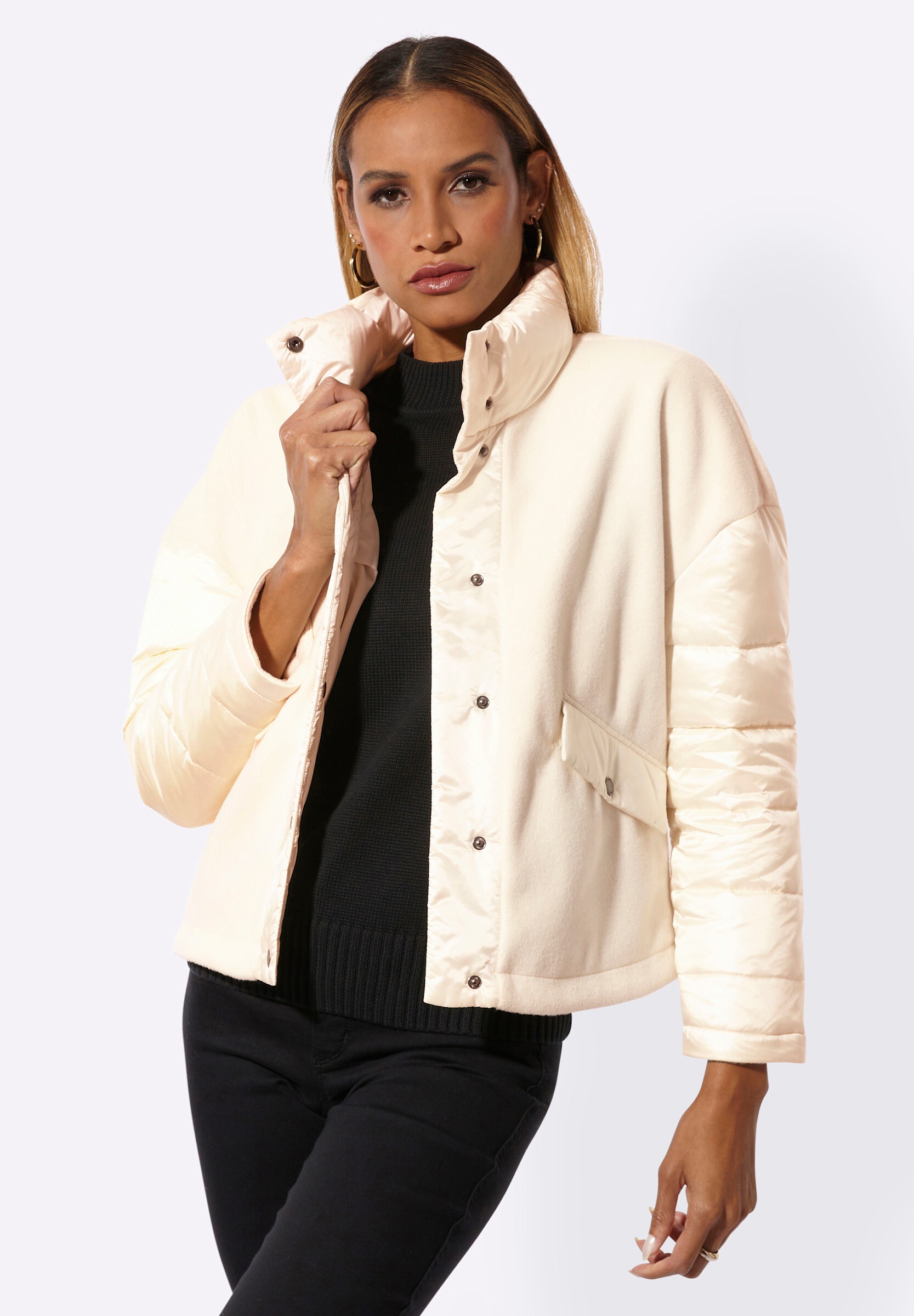 creation L Steppjacke »Jacke Kurzjacke im lässigen Schnitt« ohne Kapuze