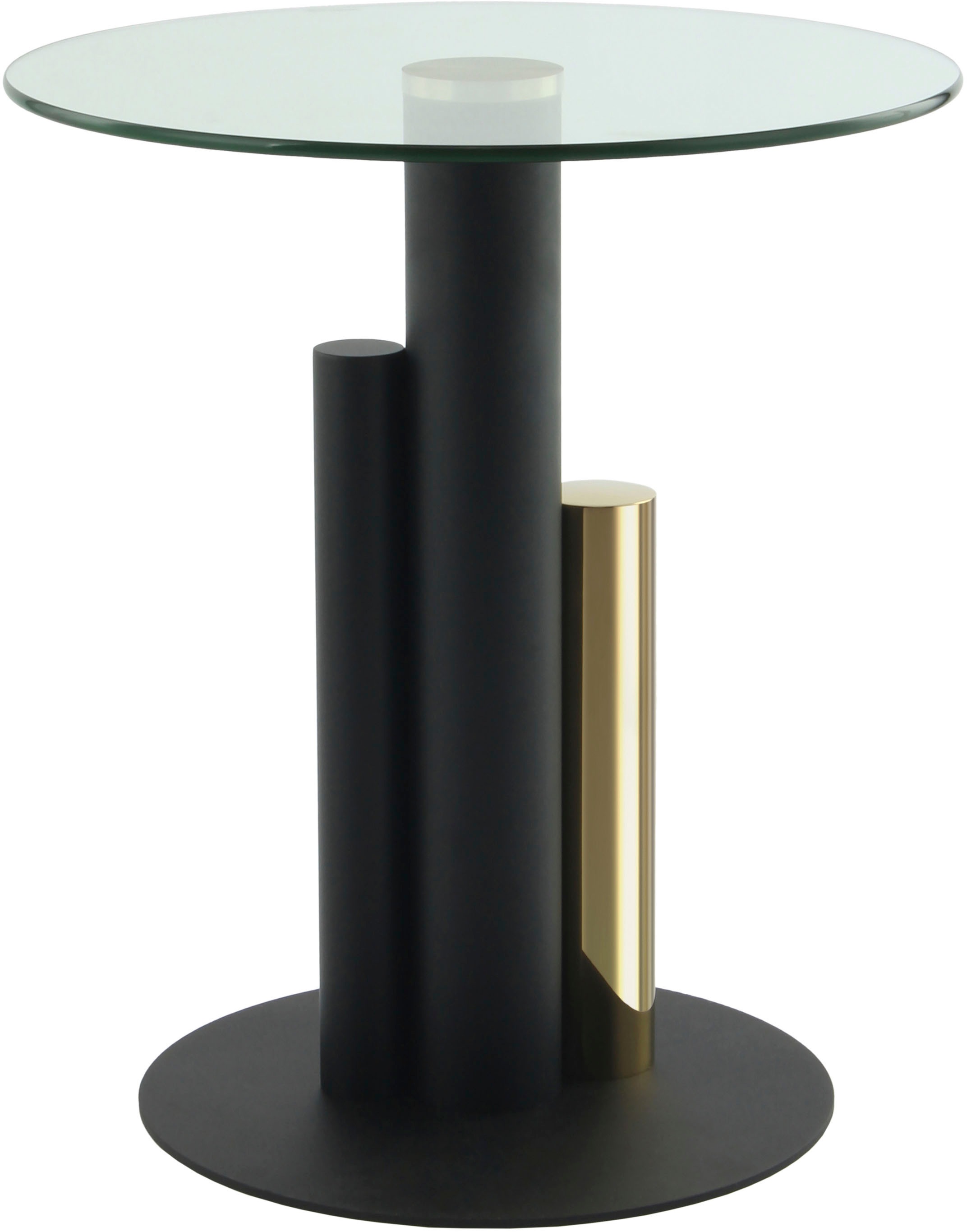 Kayoom Beistelltisch »Ontario 225, Runde  Glasplatte aus Sicherheitsglas, 100% Edelstahl« 1 Stk. tlg. Modernes Design, zweifarbiges Säulengestell, Eyecatcher Element