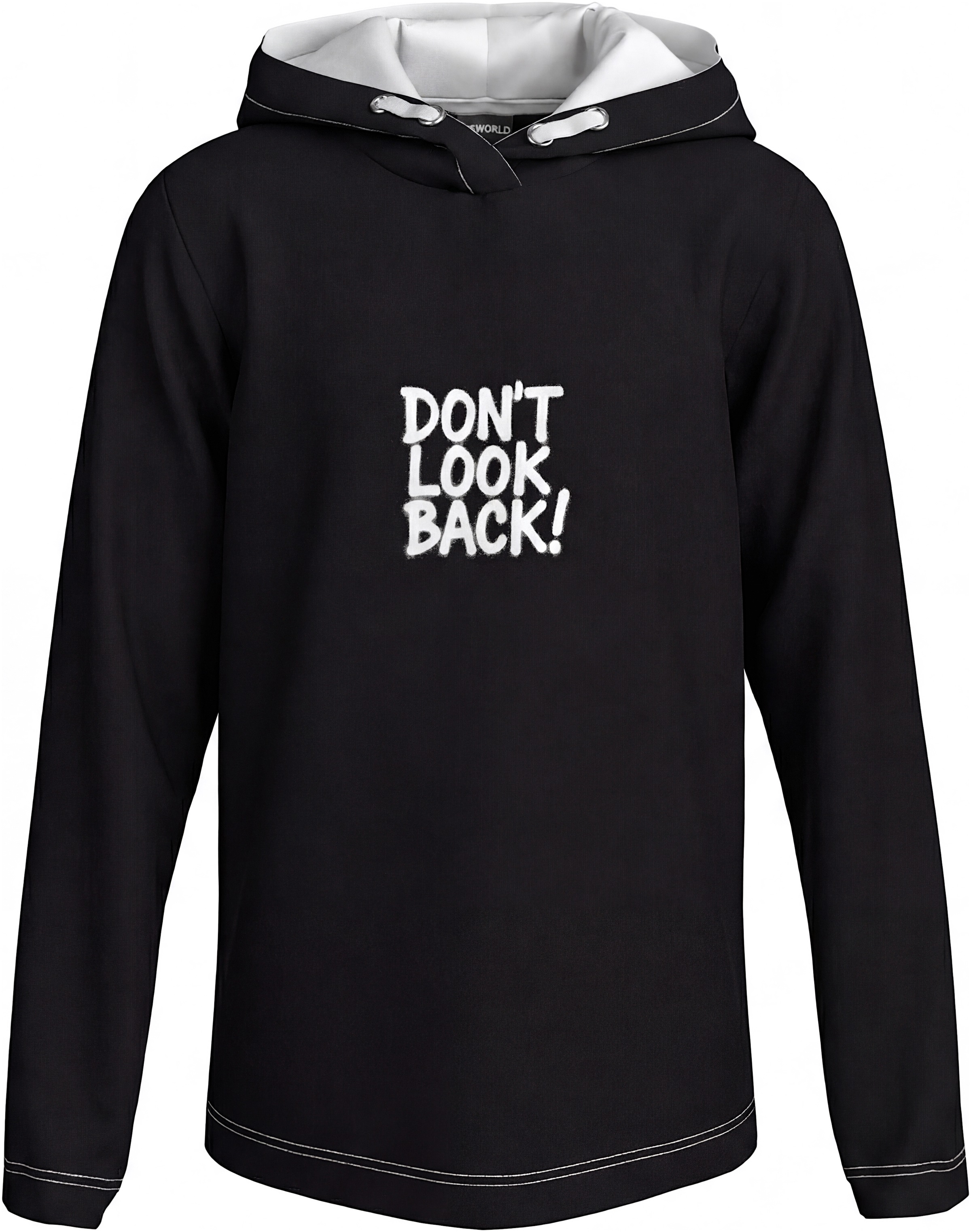 KIDSWORLD Kapuzenshirt »Kapuzenshirt mit Spruch: DON'T LOOK BACK« Langarm, bedruckt, aus Baumwolle und Polyester