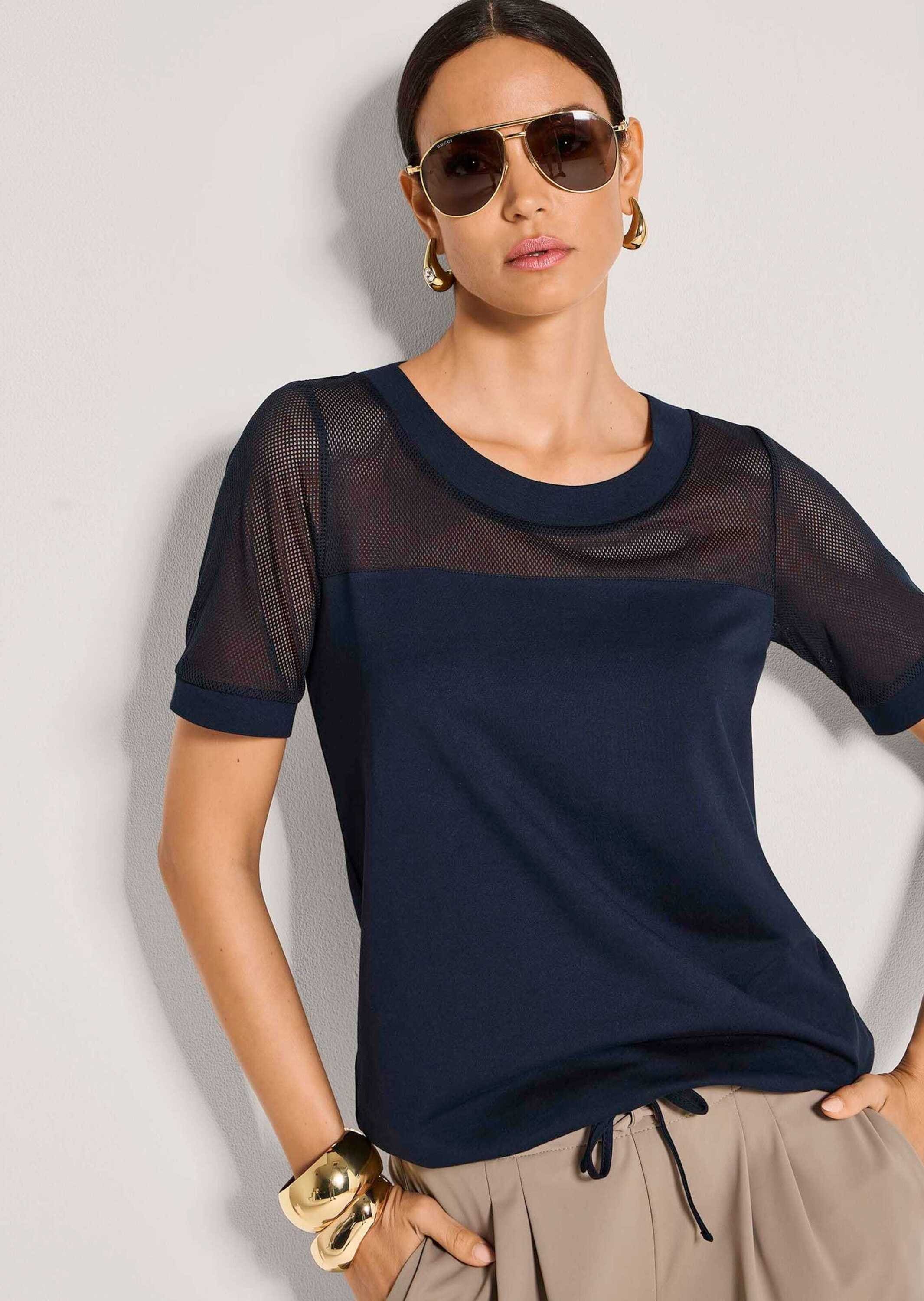 MADELEINE Kurzarmshirt »Netzshirt Luftiges T-Shirt mit transparenten Details«