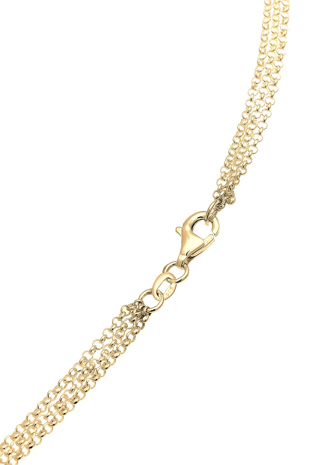 Elli Silberkette »Halskette Layer Dreieck Kreis Gehämmert 925 Sterling Silber«