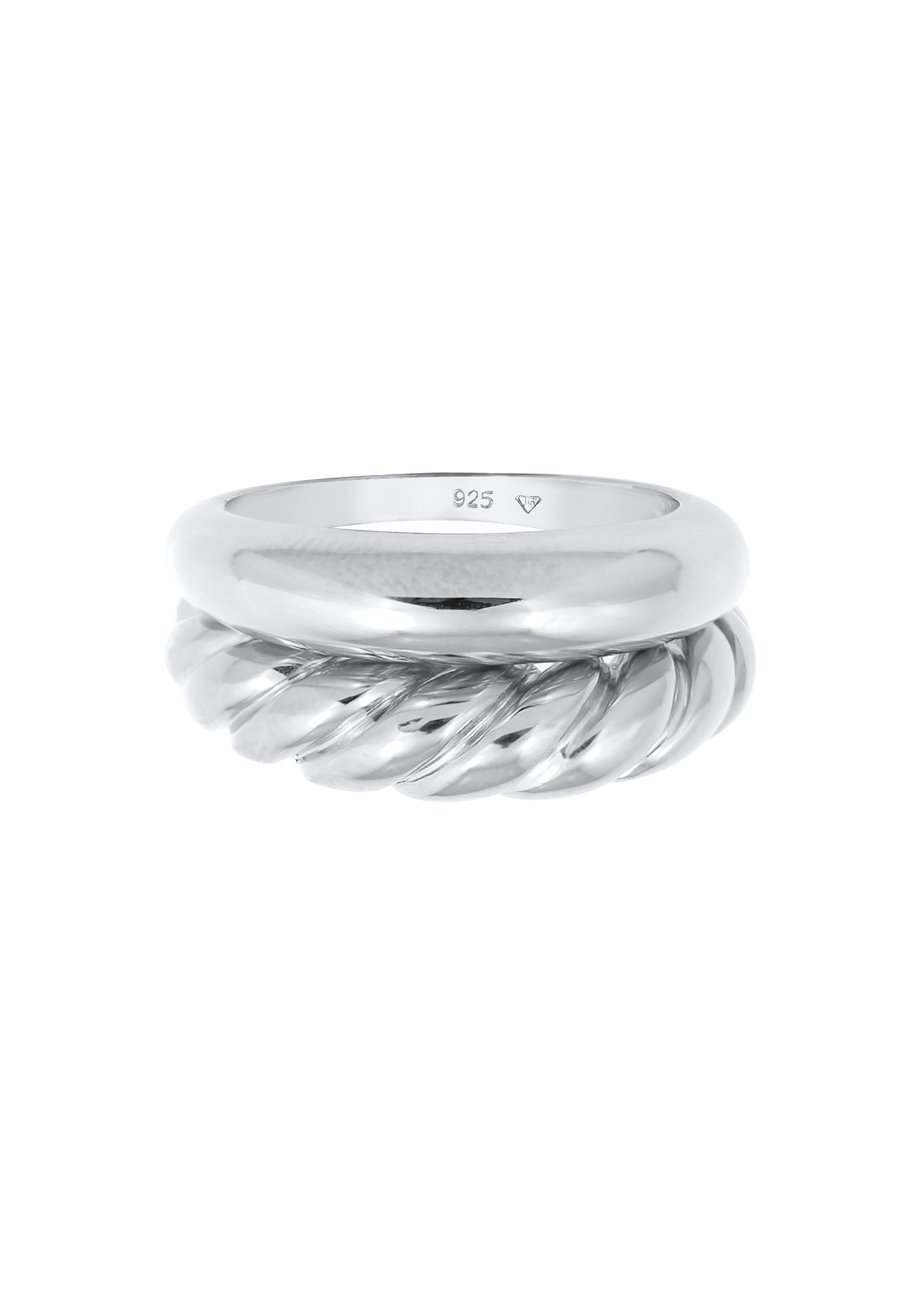 Elli Premium Ring-Set »Ring Gedreht Bandring Classic (2 tlg) Set 925 Silber«