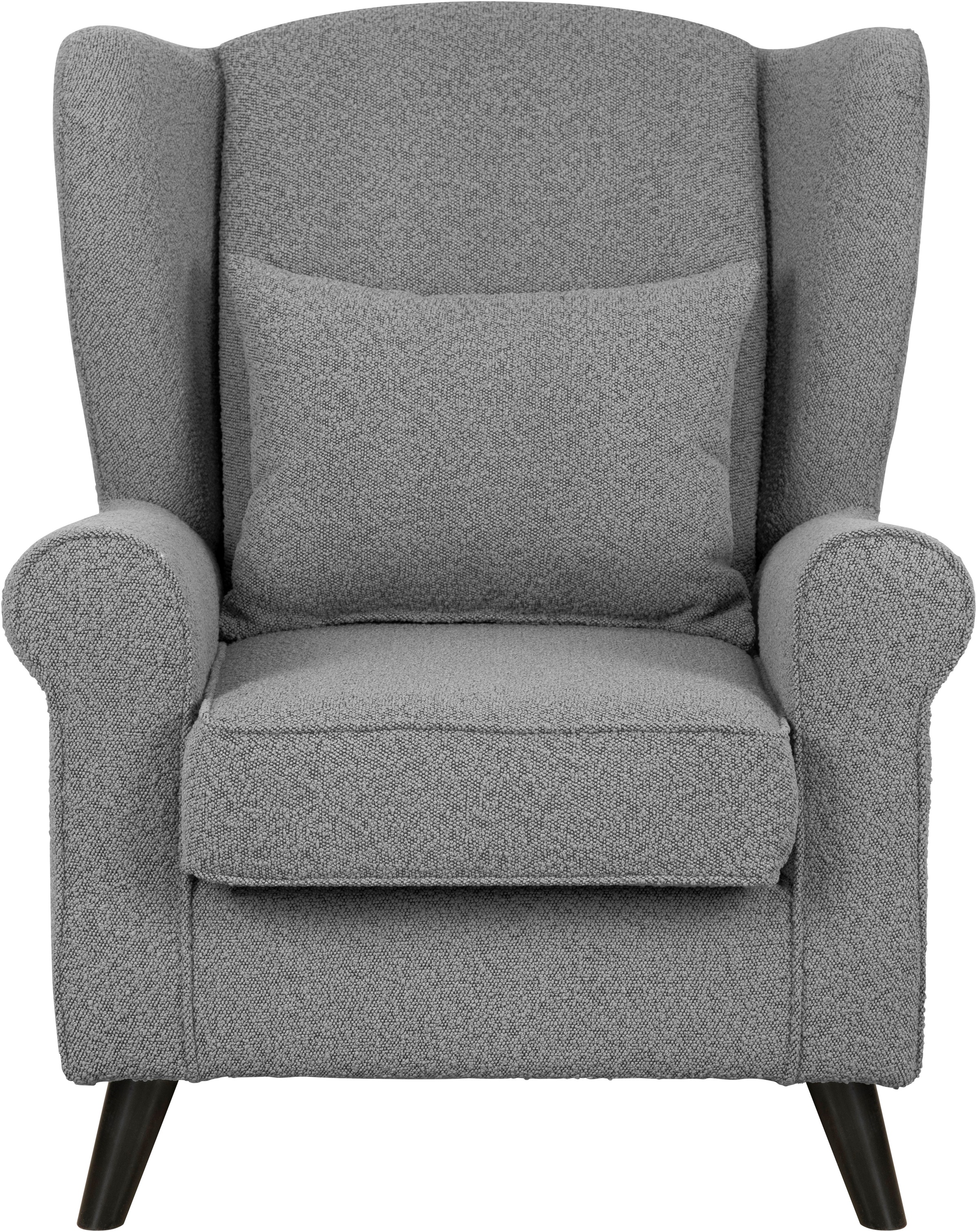 Home affaire Sessel »Ohrensessel CHISTELLE, wahlweise mit Polsterhocker«, mit Wellenunterfederung, Maße: B/T/H: 81/87/99 cm
