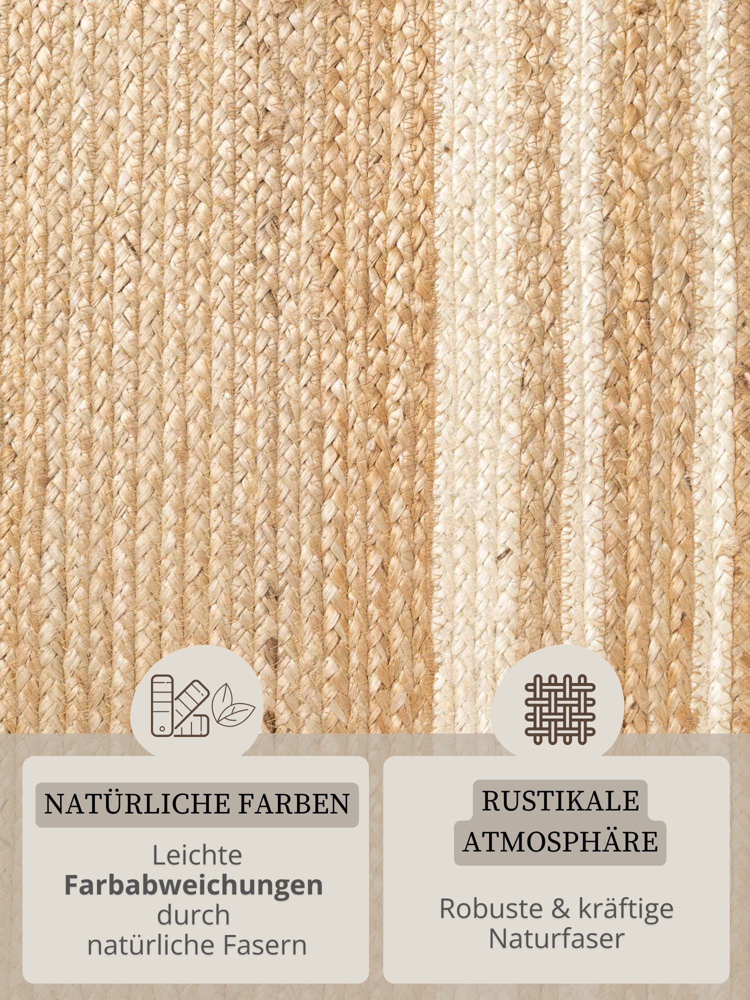 HANSE Home Teppich »Looma Juteteppich« rechteckig 7 mm Höhe Handgewebt, Jute Naturteppich, Boho, Wohnzimmer, Schlafzimmer