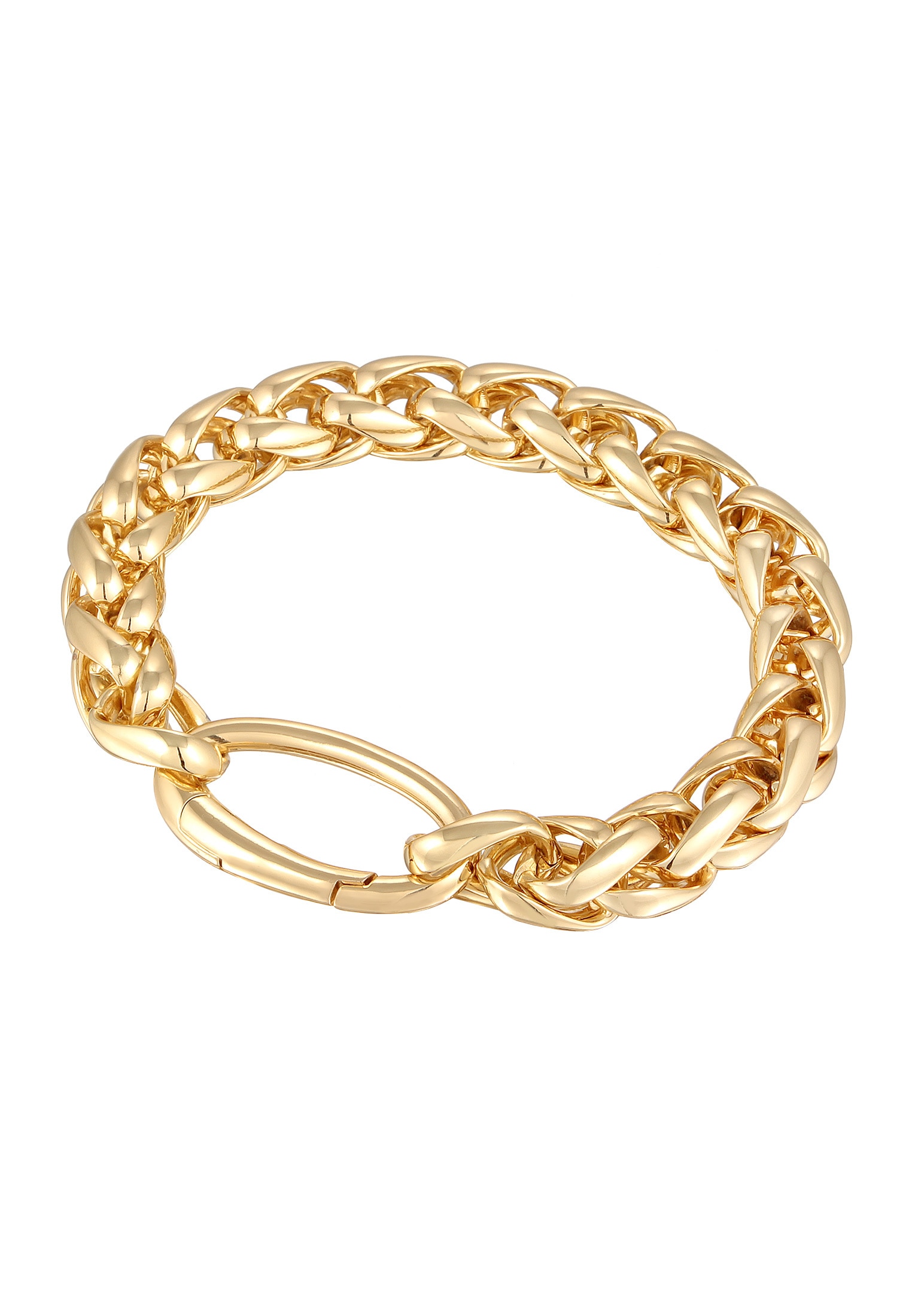Elli Armkette »Armband Zopfkette Ringverschluß Farbe Gold für Damen«