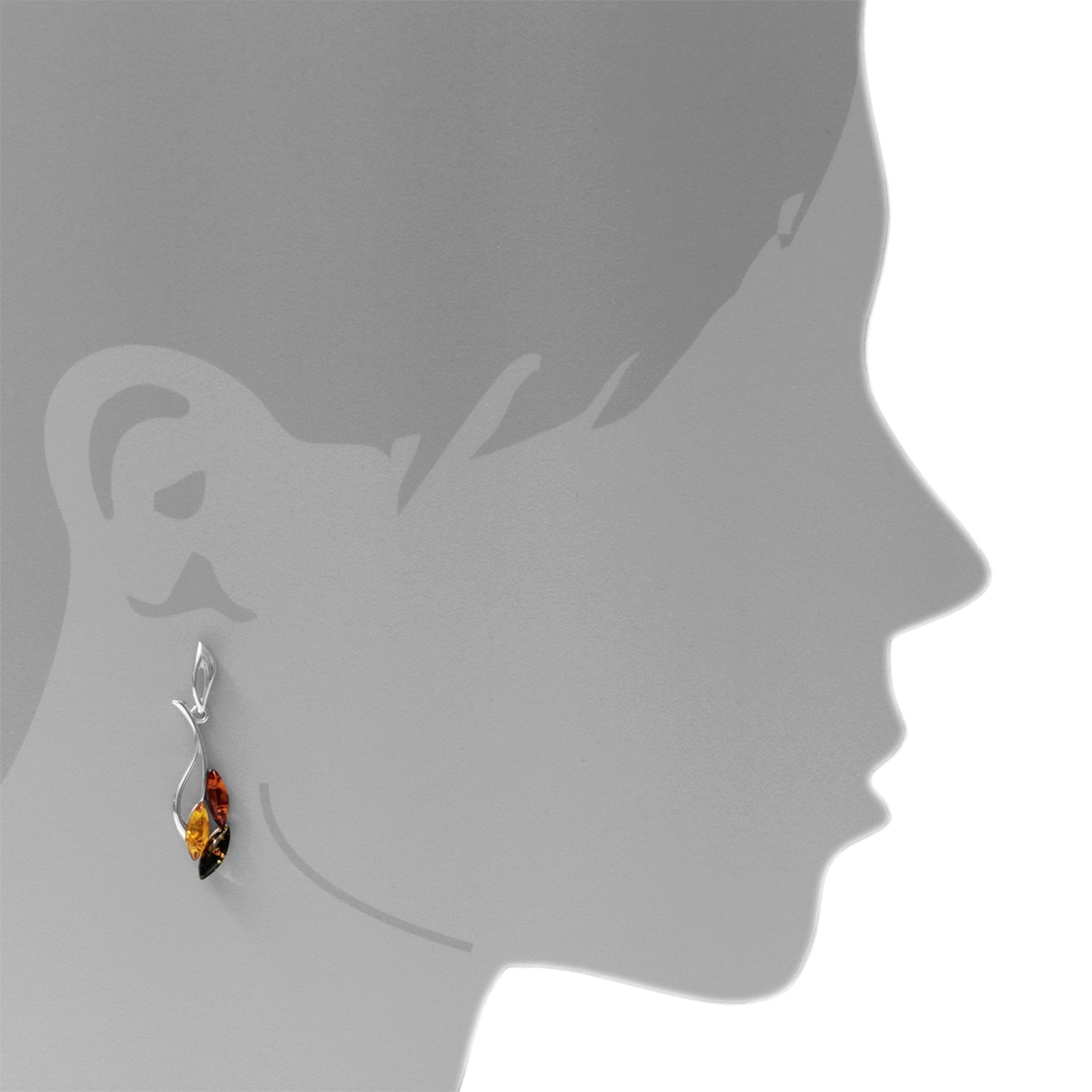 OSTSEE-SCHMUCK Paar Ohrhänger »- Paulin - Silber 925/000 - Bernstein«