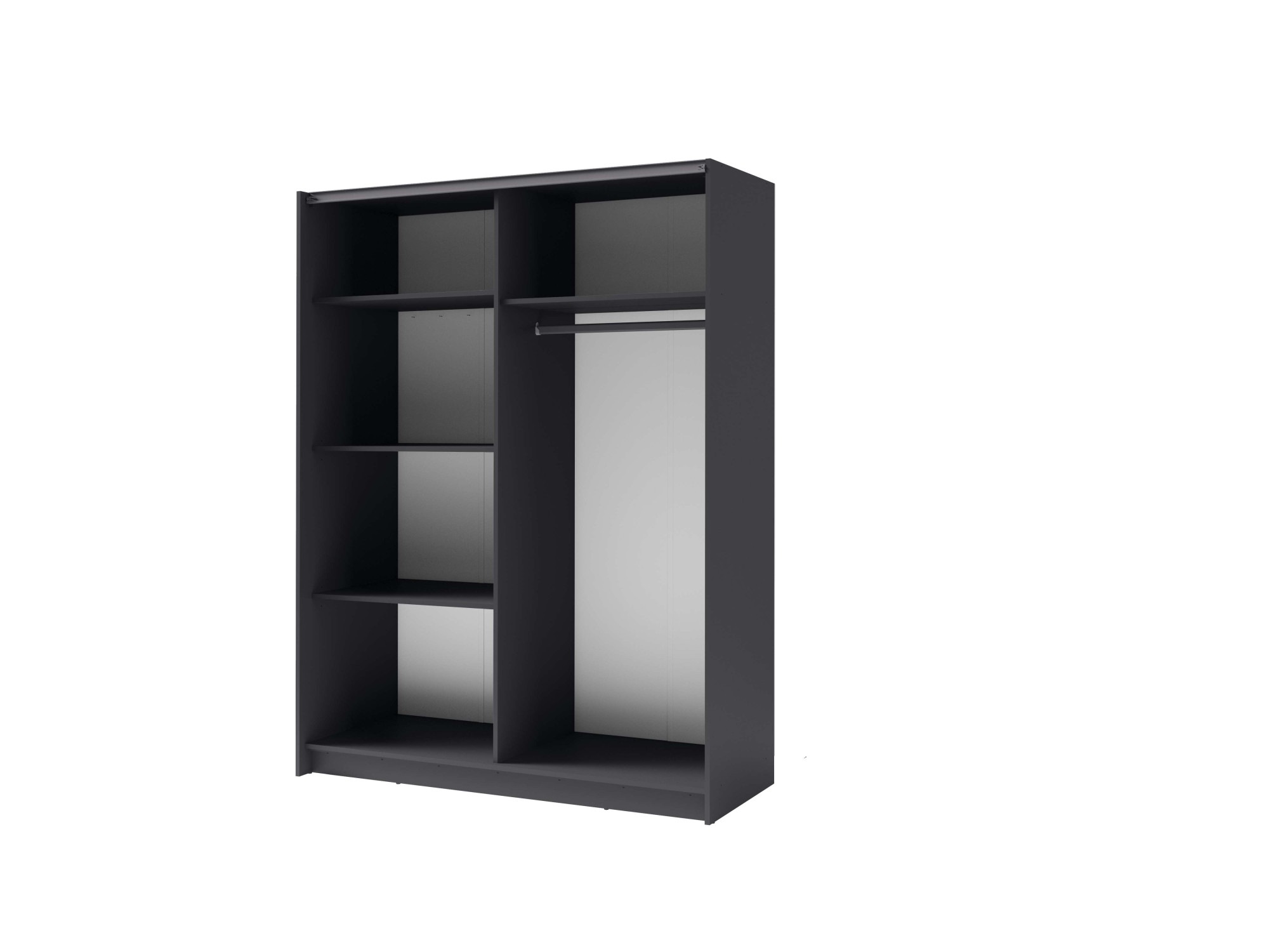 Home affaire Kleiderschrank »GRETCHEN Schiebetürenschrank mit 5 Fächer, Kleiderstange und Spiegel« Garderobe mit 2 Schwebetüren und Spiegel, Maße B/T/H: 150,6/2/198,5 cm