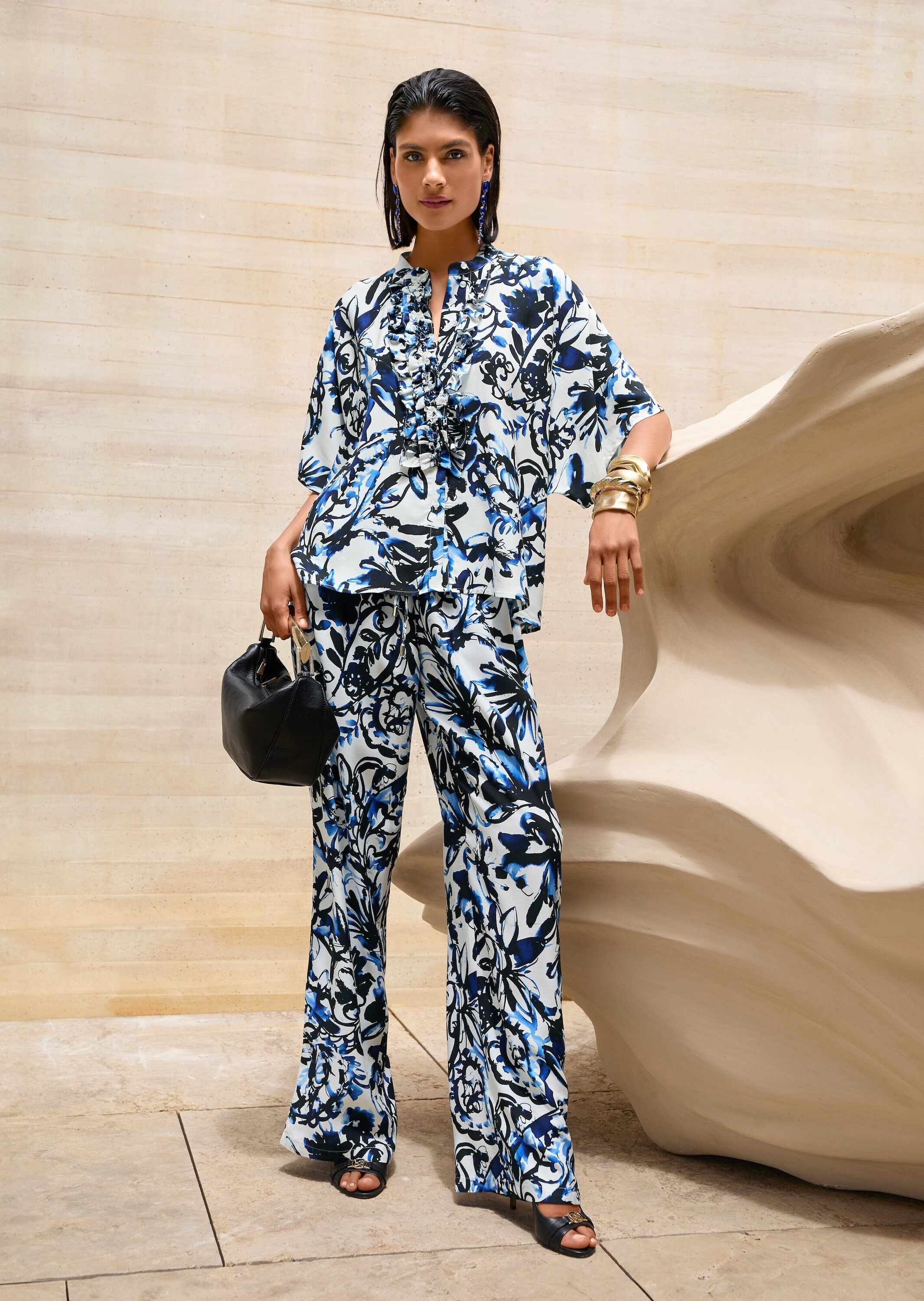 MADELEINE Chinos »Druckhose Sommerhose mit Allover-Print«