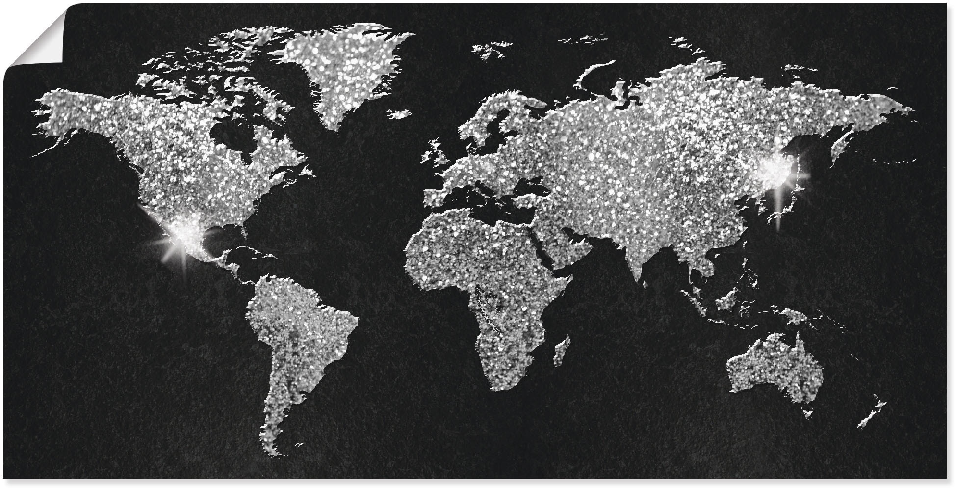 Artland Wandbild »Weltkarte online St.) Glitzer«, Land- OTTO Weltkarten, bei (1 kaufen 