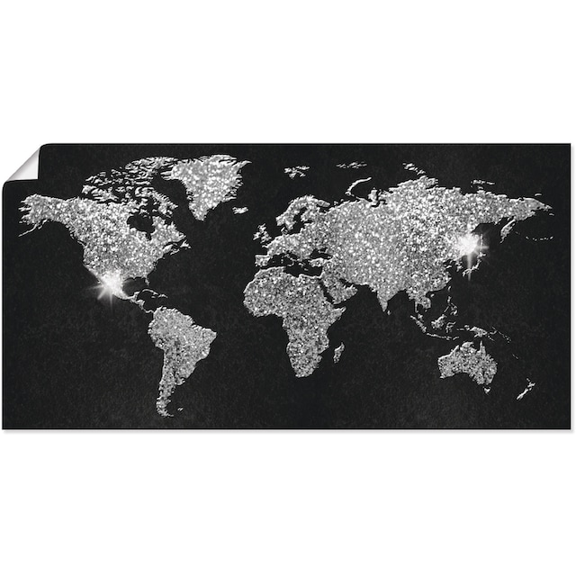 Artland Wandbild »Weltkarte Glitzer«, Land- & Weltkarten, (1 St.) kaufen  online bei OTTO