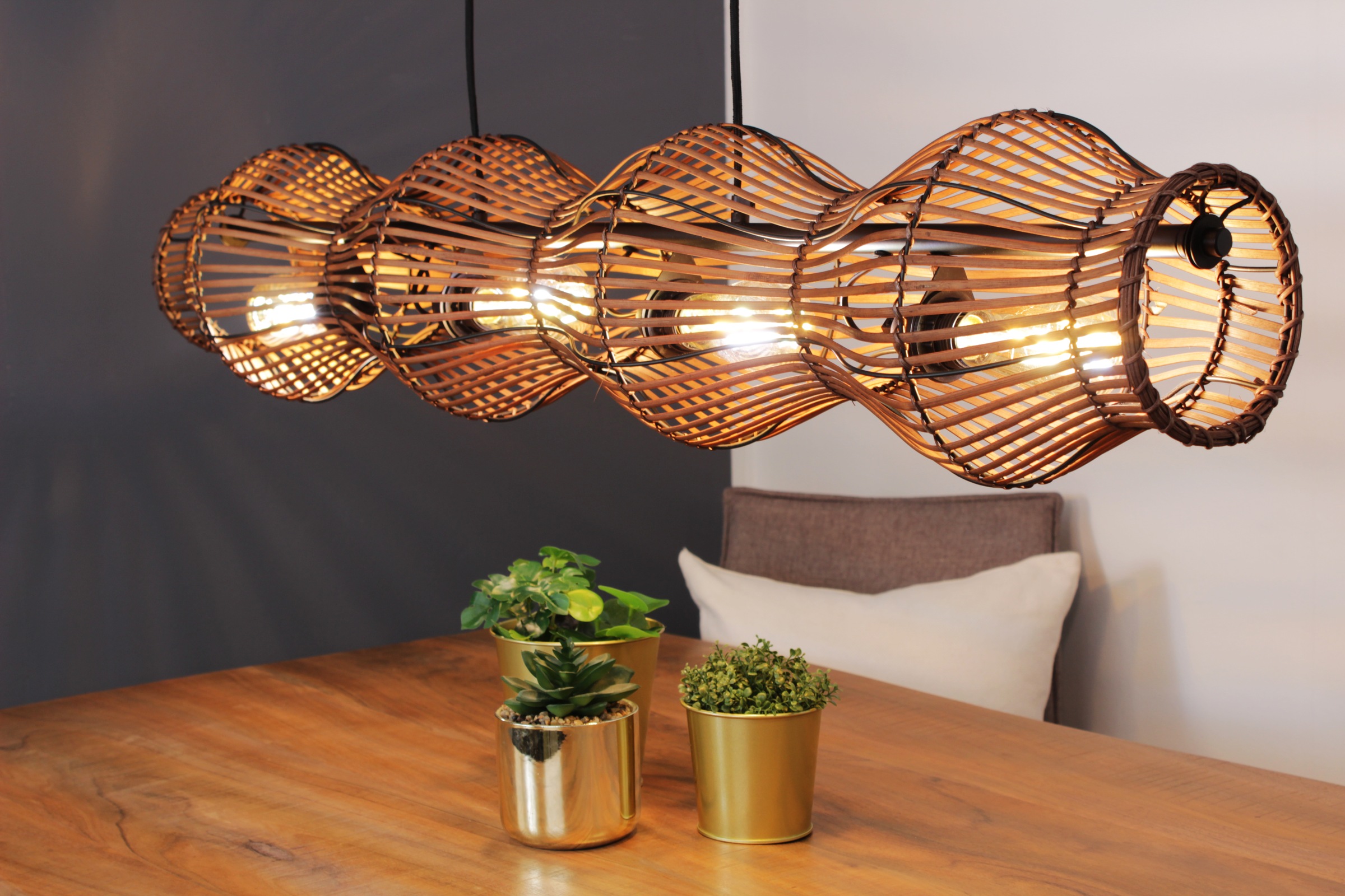 ECO-LIGHT Pendelleuchte »Bamboo«, 4 flammig, Leuchtmittel E27 | ohne Leuchtmittel