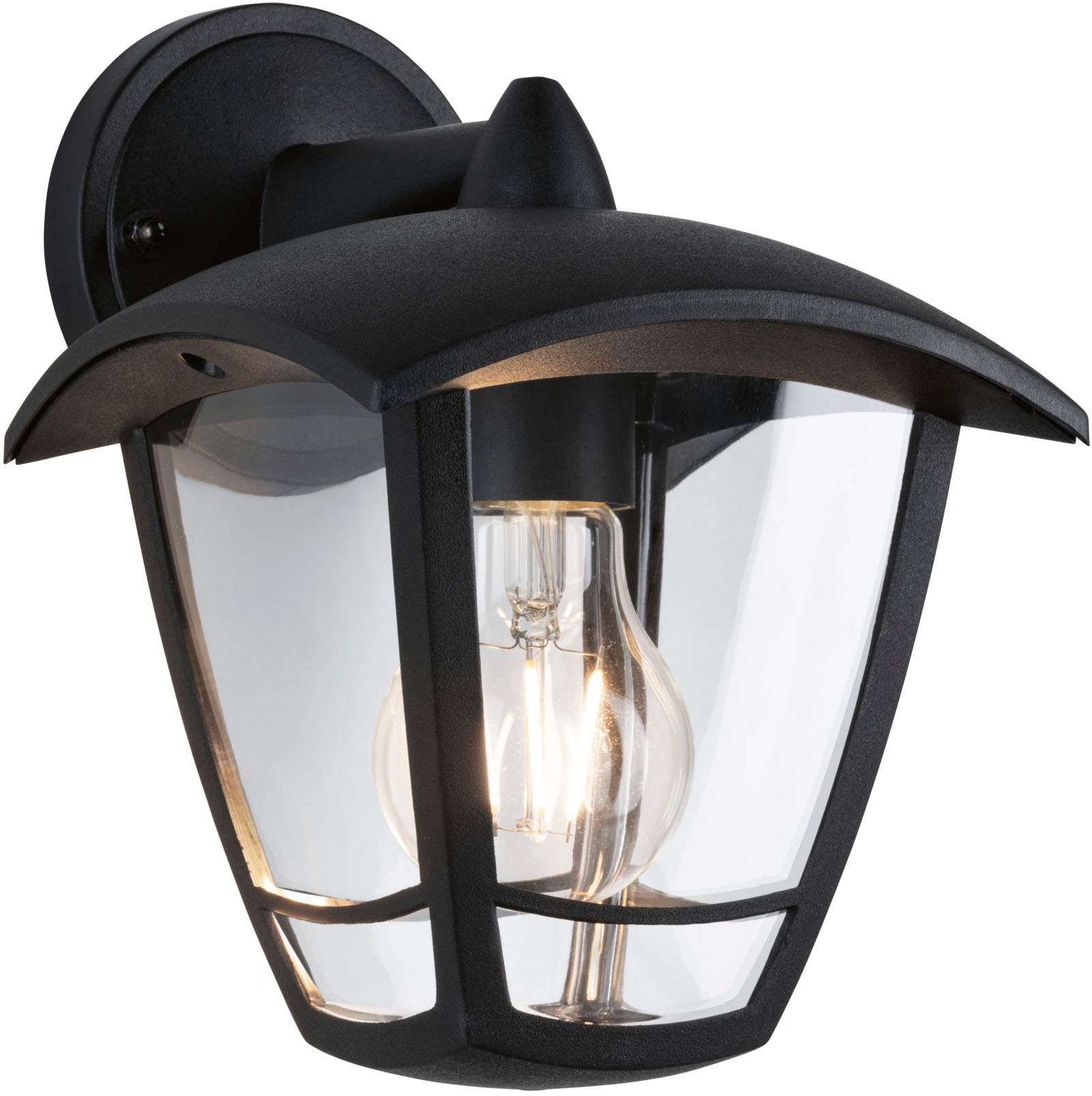 Paulmann LED Außen-Wandleuchte »Outdoor 230V Classic curved IP44 E27 Klarglas/Schwarz«, 1 flammig, Leuchtmittel E27 | ohne Leuchtmittel, E27, IP44
