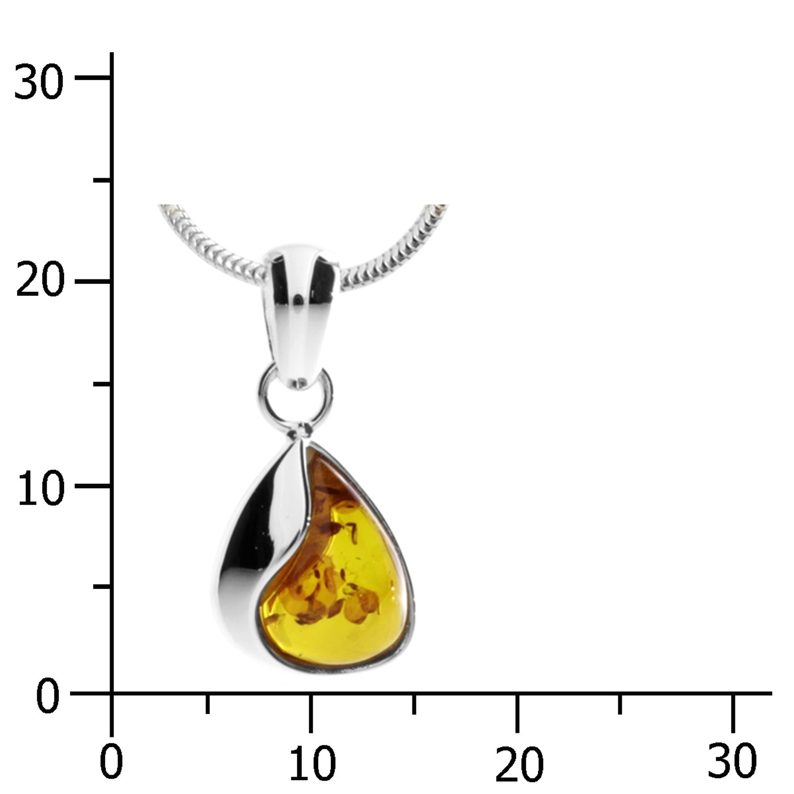 OSTSEE-SCHMUCK Kette mit Anhänger »- Jeska 20 mm - Silber 925/000 - Bernstein«