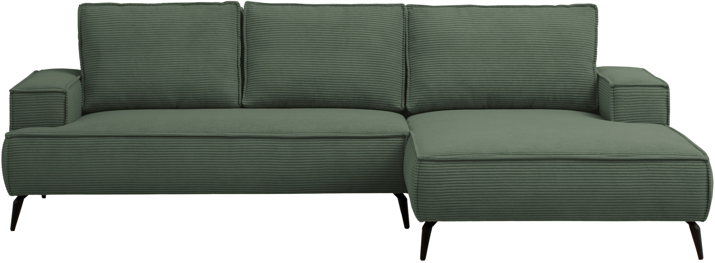 andas Ecksofa »TVINNU, L-Form in Cord, Sofa«, wahlweise Recamiere rechts/links, schwarze Füße, bequemer Sitzkomfort