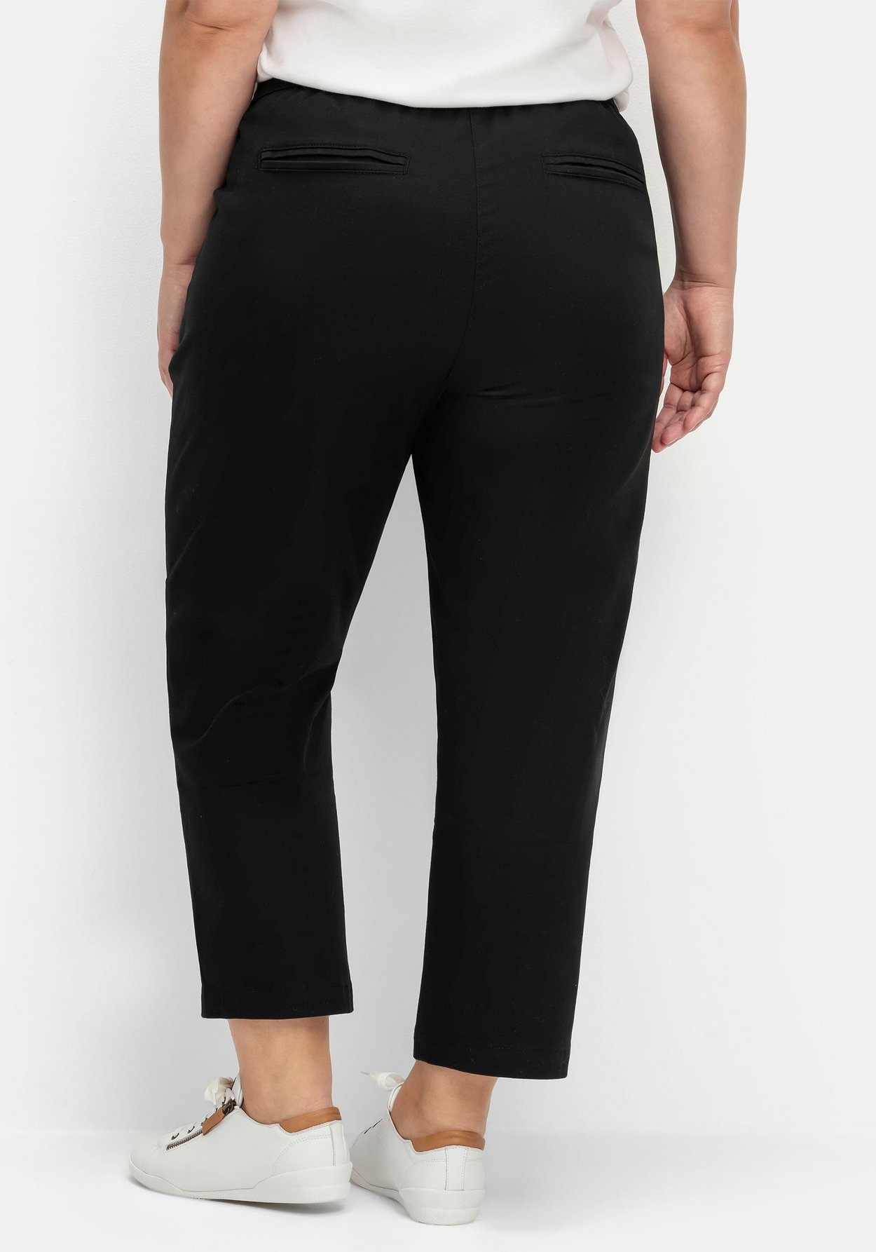 Sheego Stoffhose »Twillhose mit Teil-Gummibund und Biese«