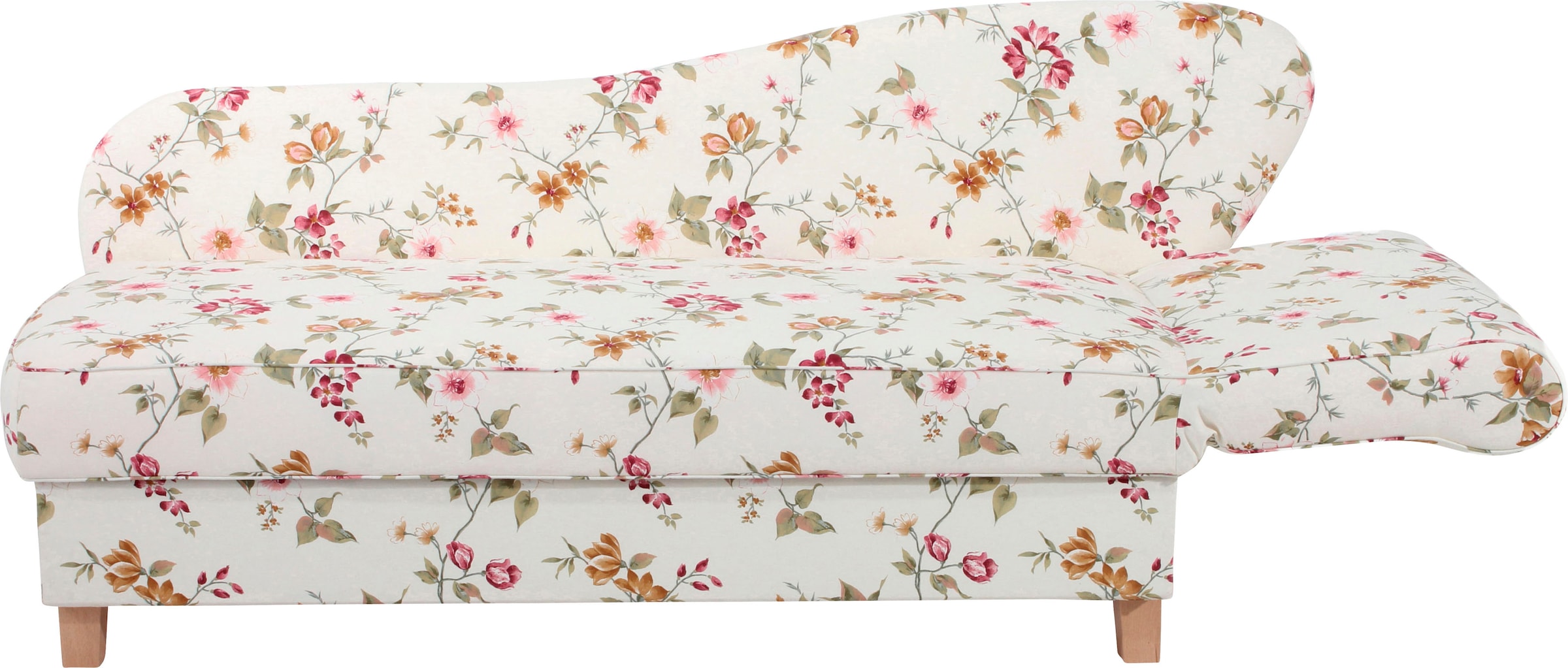 Max Winzer® Recamiere »Saturn mit verstellbarer Armlehne für hohen Sitz- und Relaxkomfort«, Armlehne links oder rechts, mit Blumenmuster, inkusive 4 Kissen