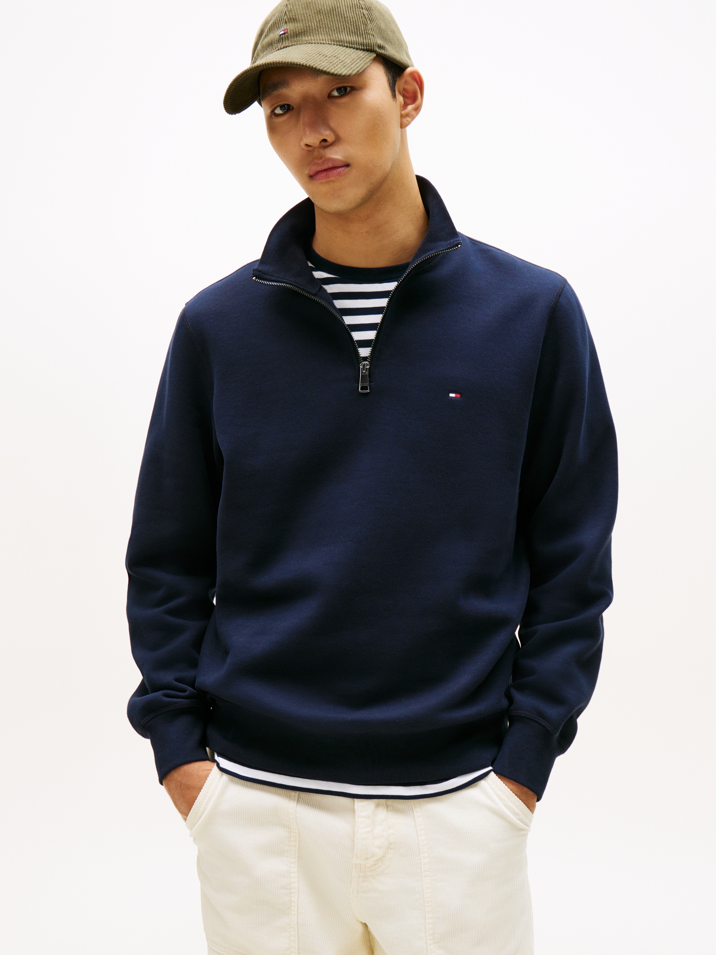 Tommy Hilfiger Sweatshirt »ESSENTIAL FLEECE 1/4 ZIP«, mit Stehkragen