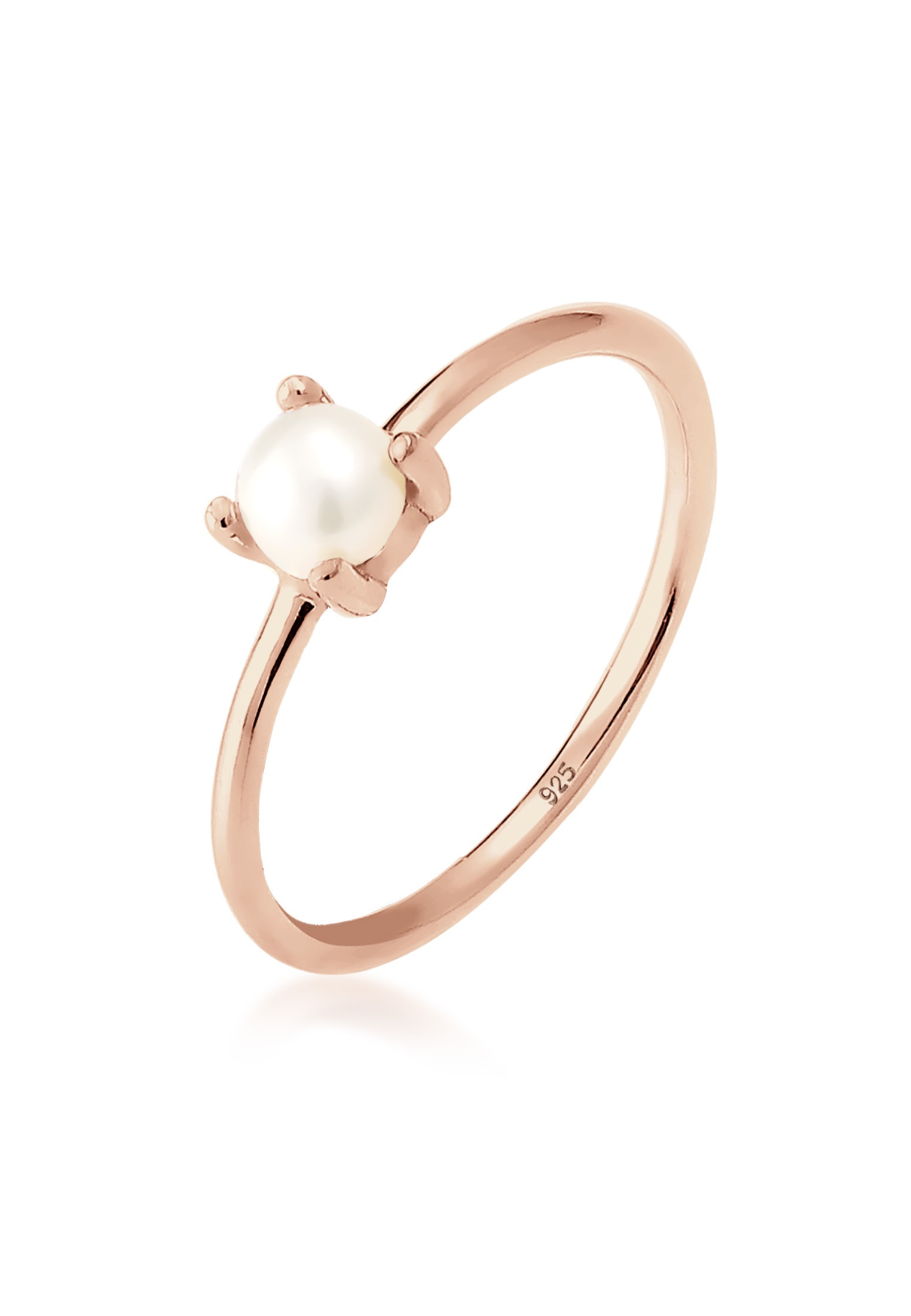 Elli Perlenring »Ring Süßwasserperle Weiß Rund 925 Sterling Silber«