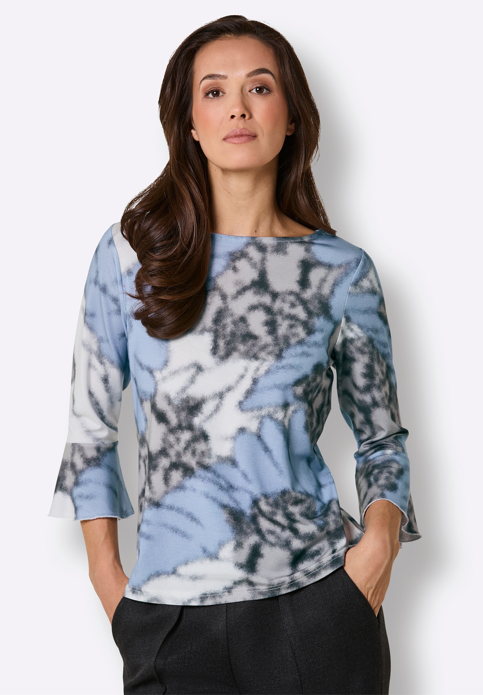 creation L T-Shirt »Lyocell-Shirt 3/4-Arm-Shirt mit Volants«