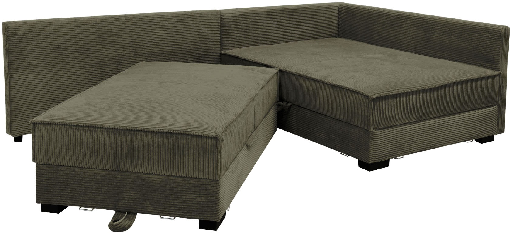 Home affaire »Night & Day L-Form, B: 316 cm mit Dauer-Schlaffunktion 180x200 cm« Set: Sofa & Hocker, Schlaffunktion, Bettkasten & Kissen, Boxspringbett