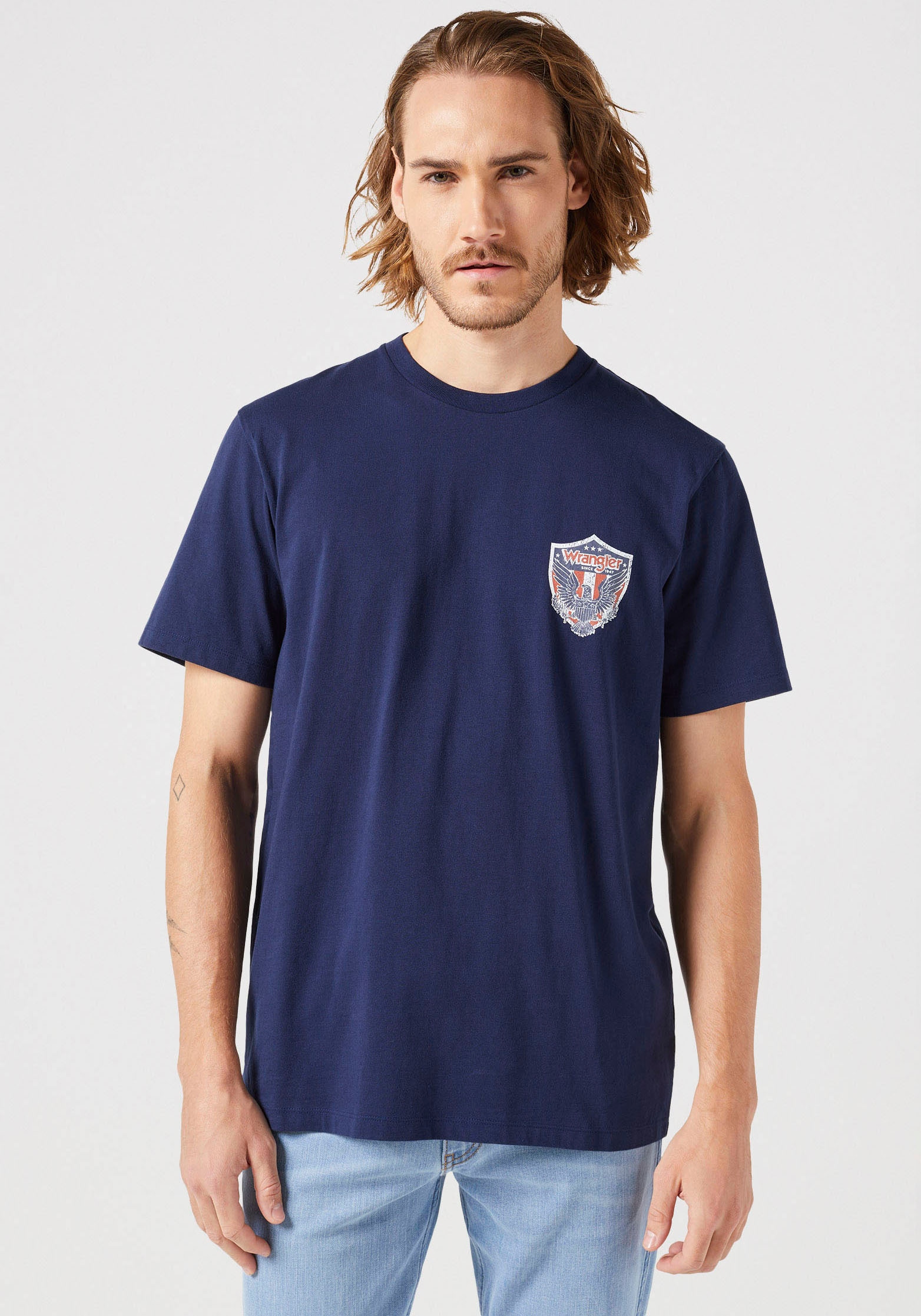 Wrangler T-Shirt »AMERICANA«, mit Markenlabel auf der Brust
