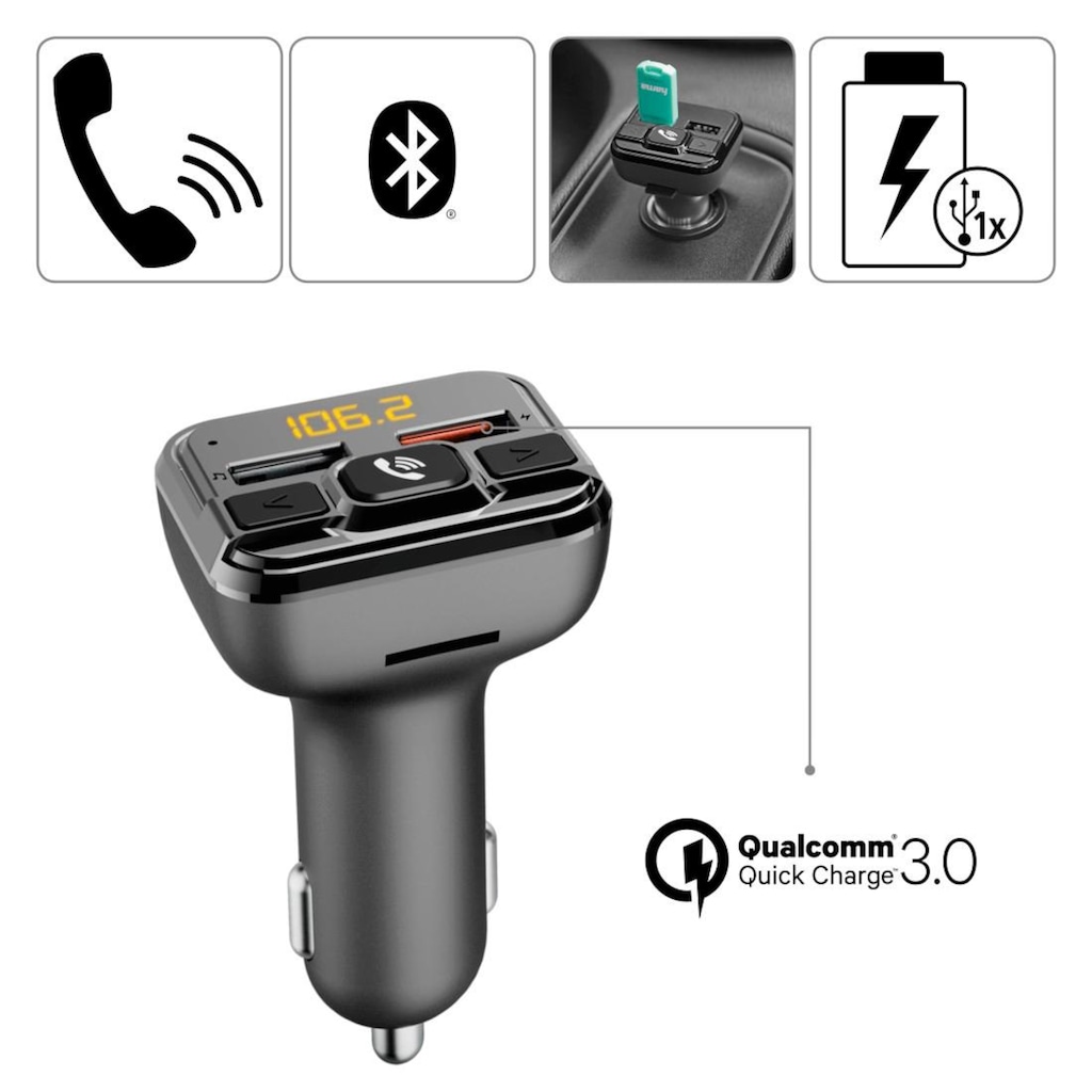 Hama Bluetooth-Adapter »FM-Transmitter mit Bluetooth®- und Freisprechfunktion Transmitter«