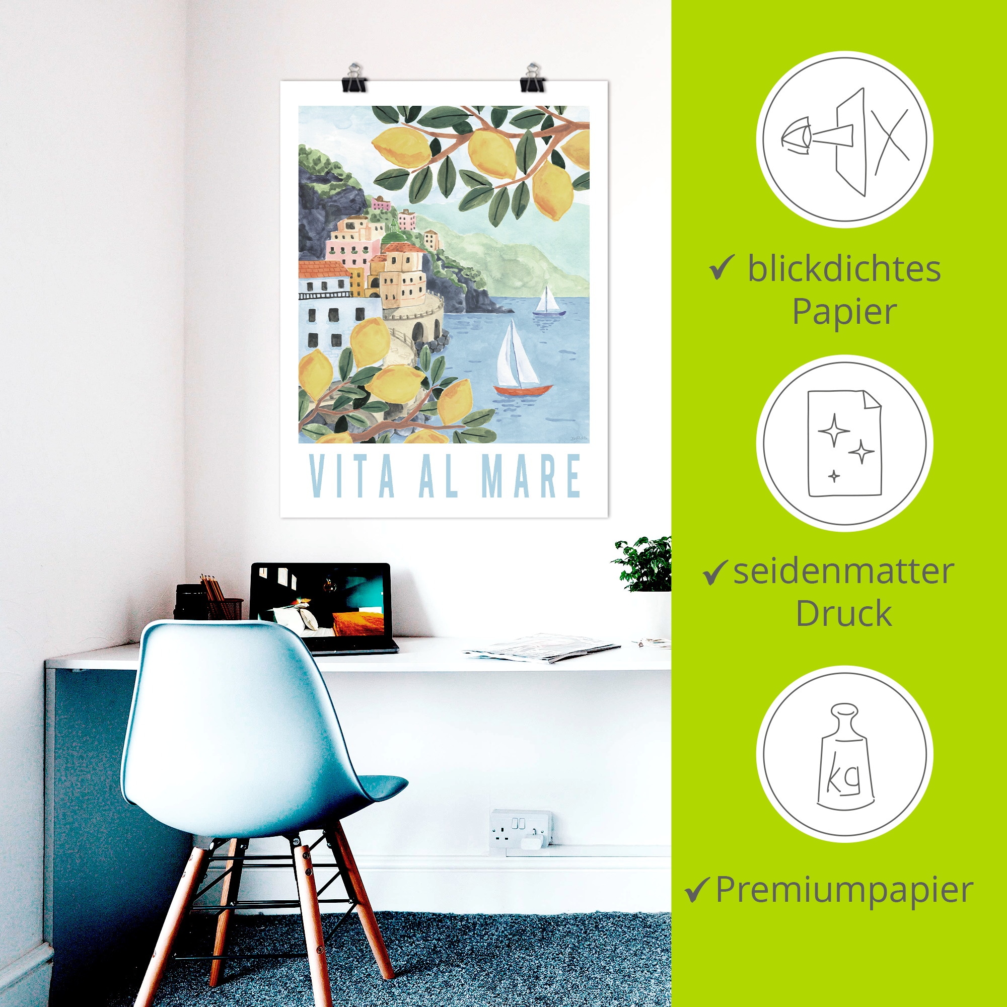 Artland Wandbild »Mediterranean View II« Meer Bilder 1 Stk. tlg. als Alubild, Leinwandbild, Poster, Wandaufkleber in verschied. Größen