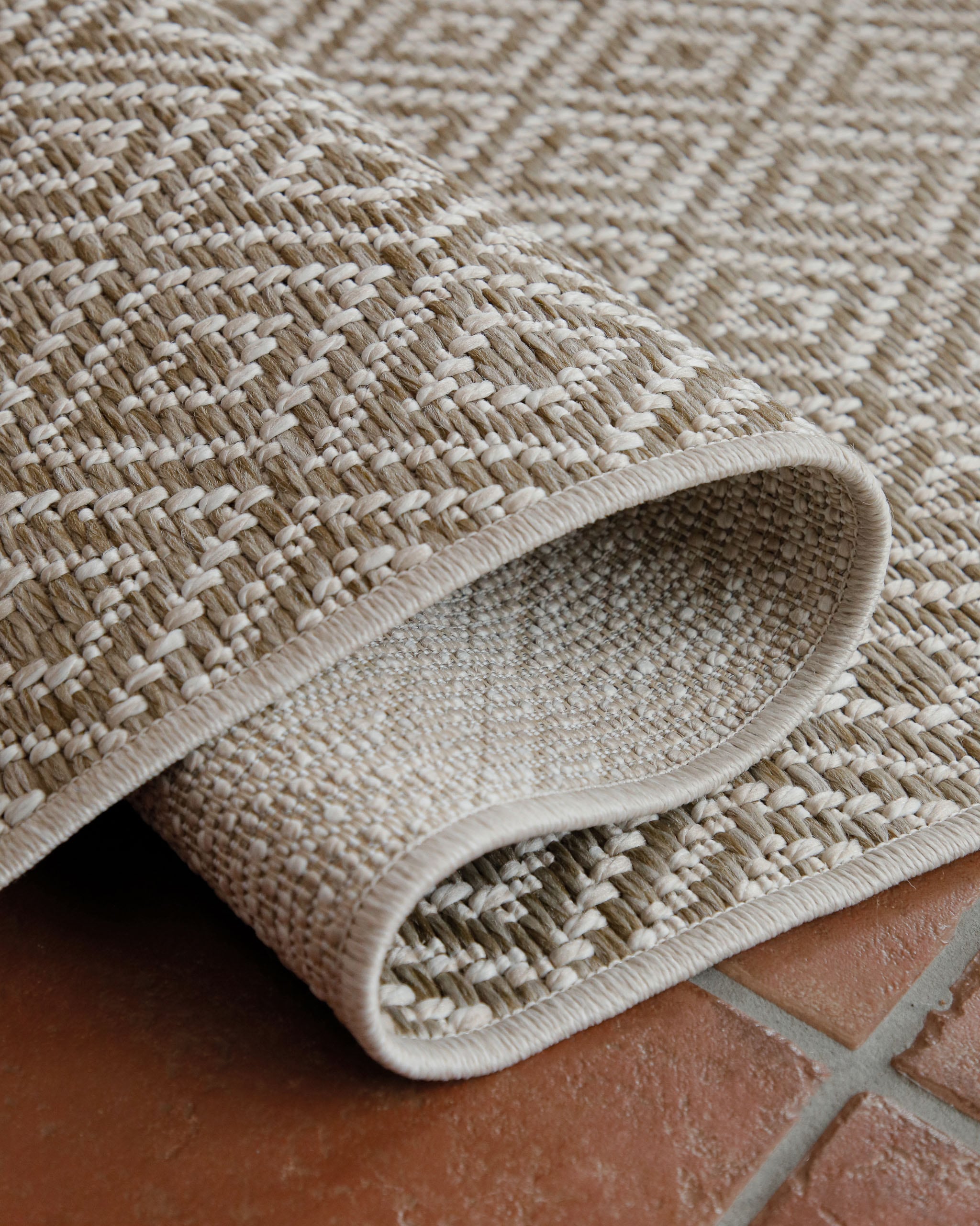 Wecon home Läufer »Miami Beach« rechteckig 5 mm Höhe In- & Outdoor Teppich, wetterfest, modernes Rauten Muster, Balkon