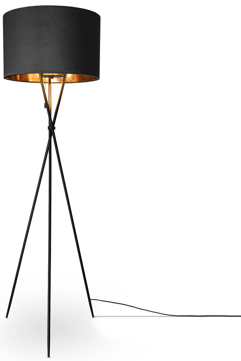 Paco Home Stehlampe »Kate Dreibein OTTO Color«, uni E27 Höhe Online Wohnzimmer im Filigran 177,5cm Standleuchte Velour Shop