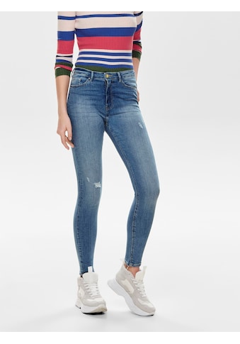 Only High-waist-Jeans »ONLPAOLA«, mit leichten Destroyed Effekten kaufen