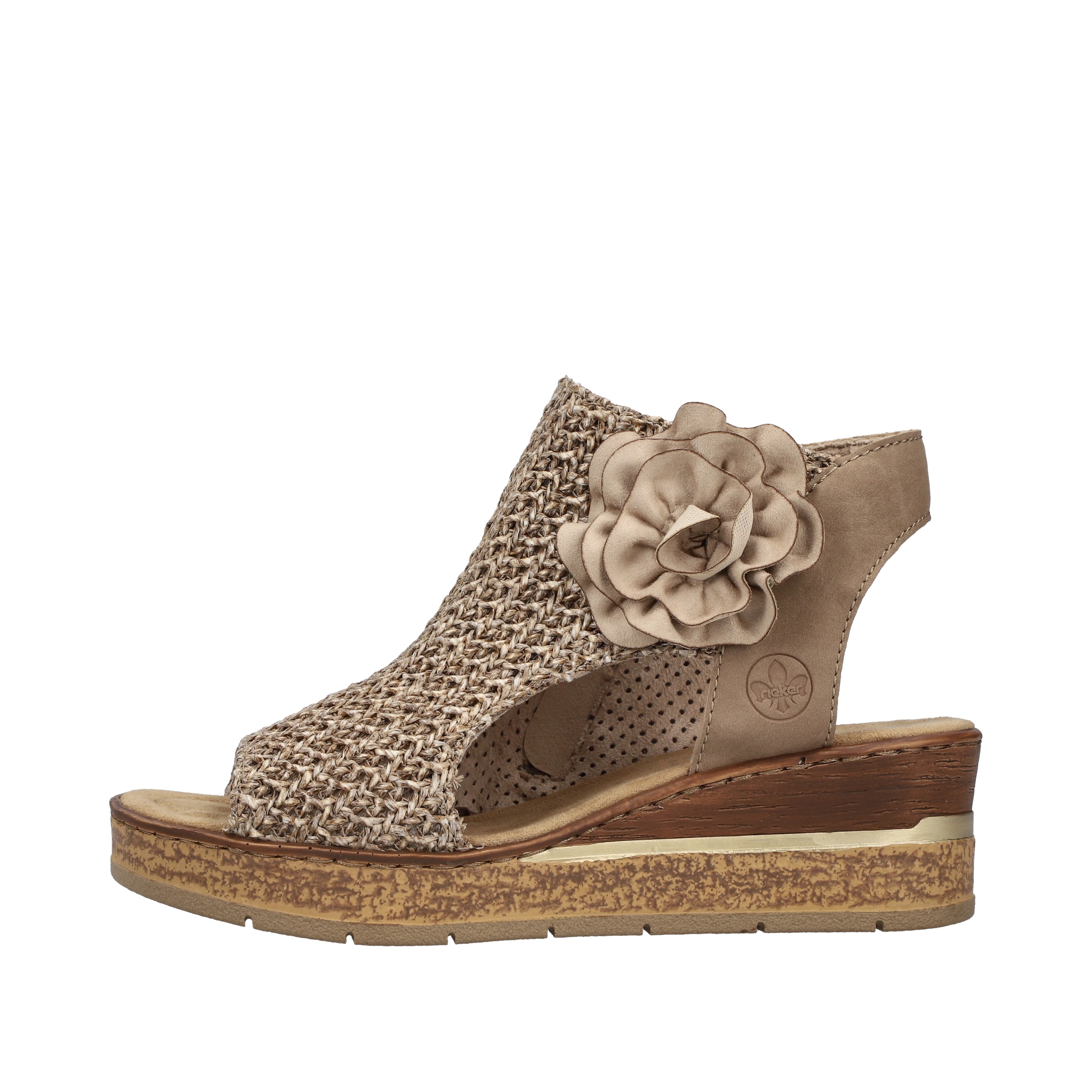 Rieker Schaftsandalette  Keilsandale, Sommerschuh, Plateausandalette mit Blüte
